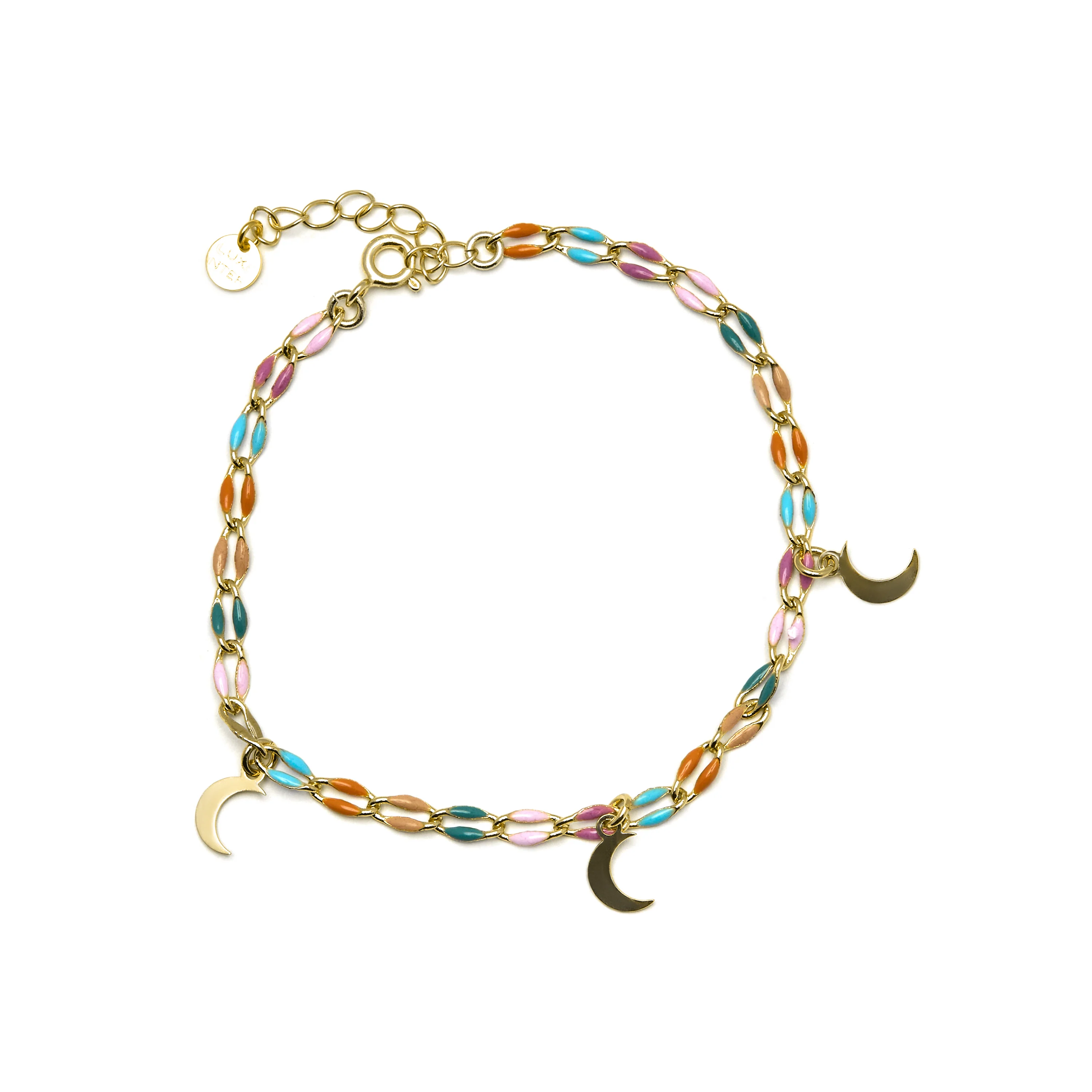 Pulsera de Plata de Ley 925 y Lacado Multicolor acabado oro 18k - Liesi - Image 3