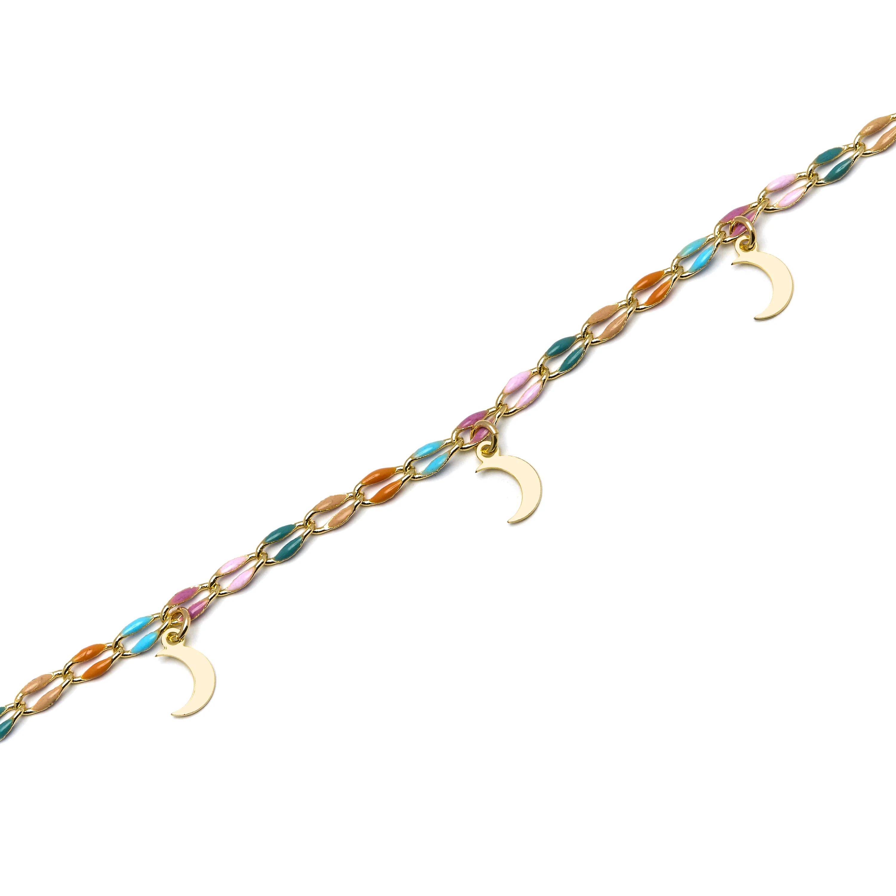 Pulsera de Plata de Ley 925 y Lacado Multicolor acabado oro 18k - Liesi - Image 5