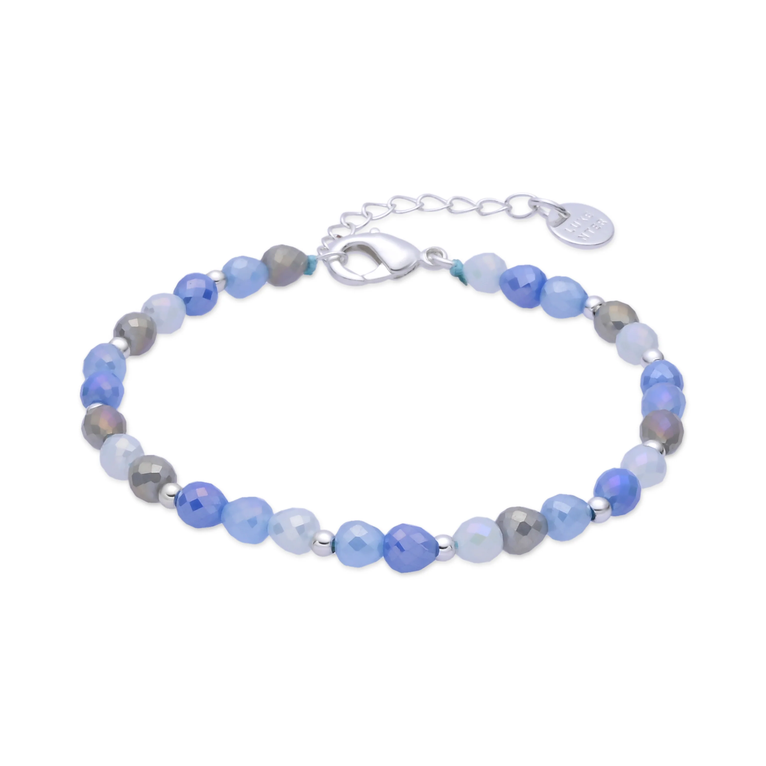Pulsera de Cristal Azul acabado en rodio - Likdu