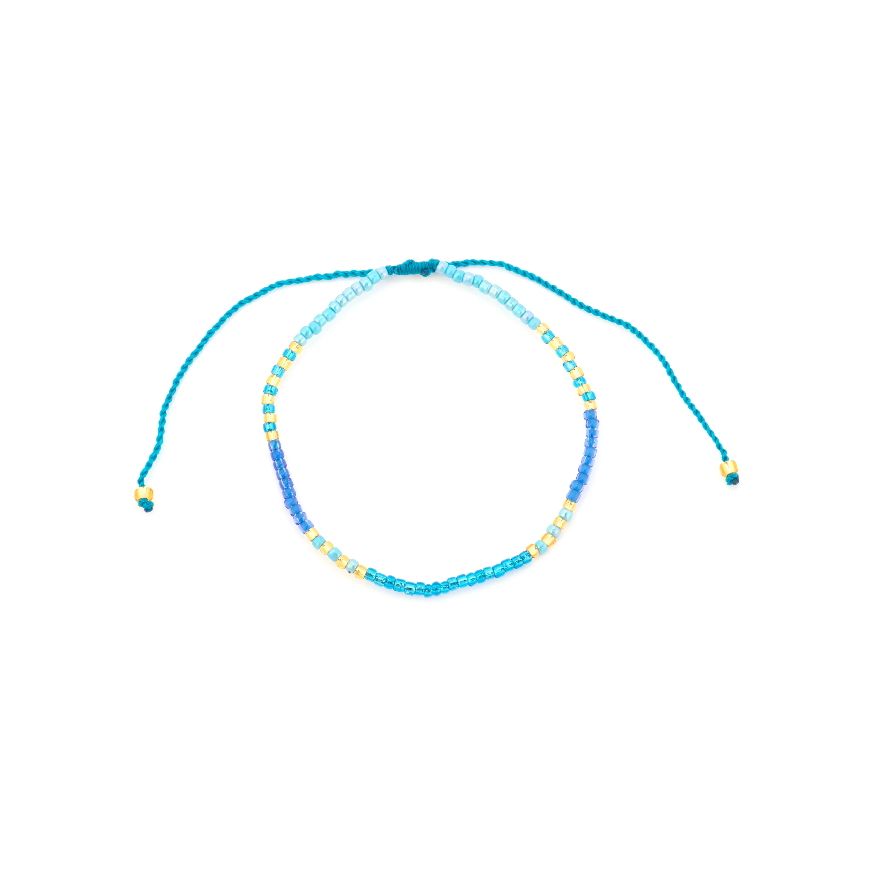 Pulsera acabado oro amarillo de 18k y Resina Azul - Lisira - Image 3