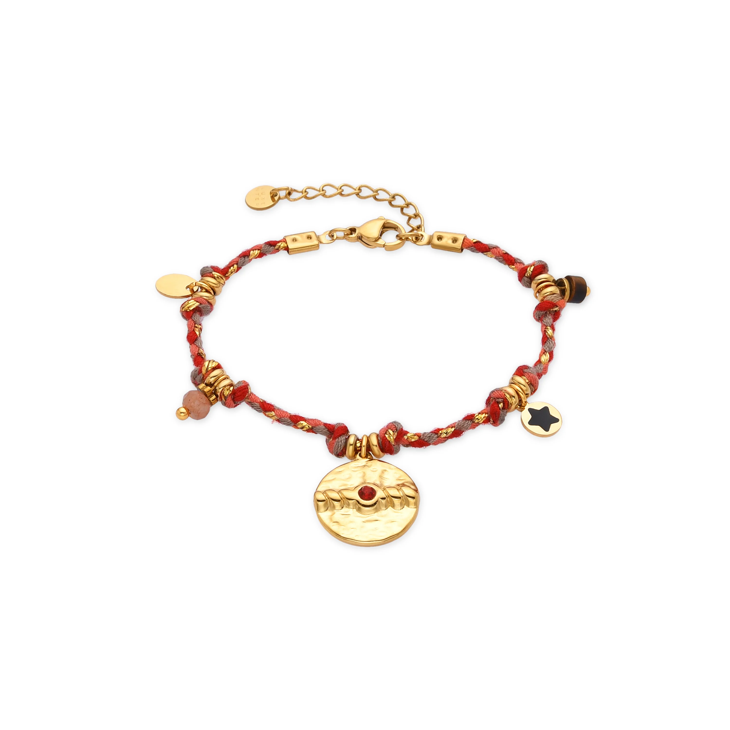 Pulsera con Cristal Rojo acabado oro 18k - Liskel