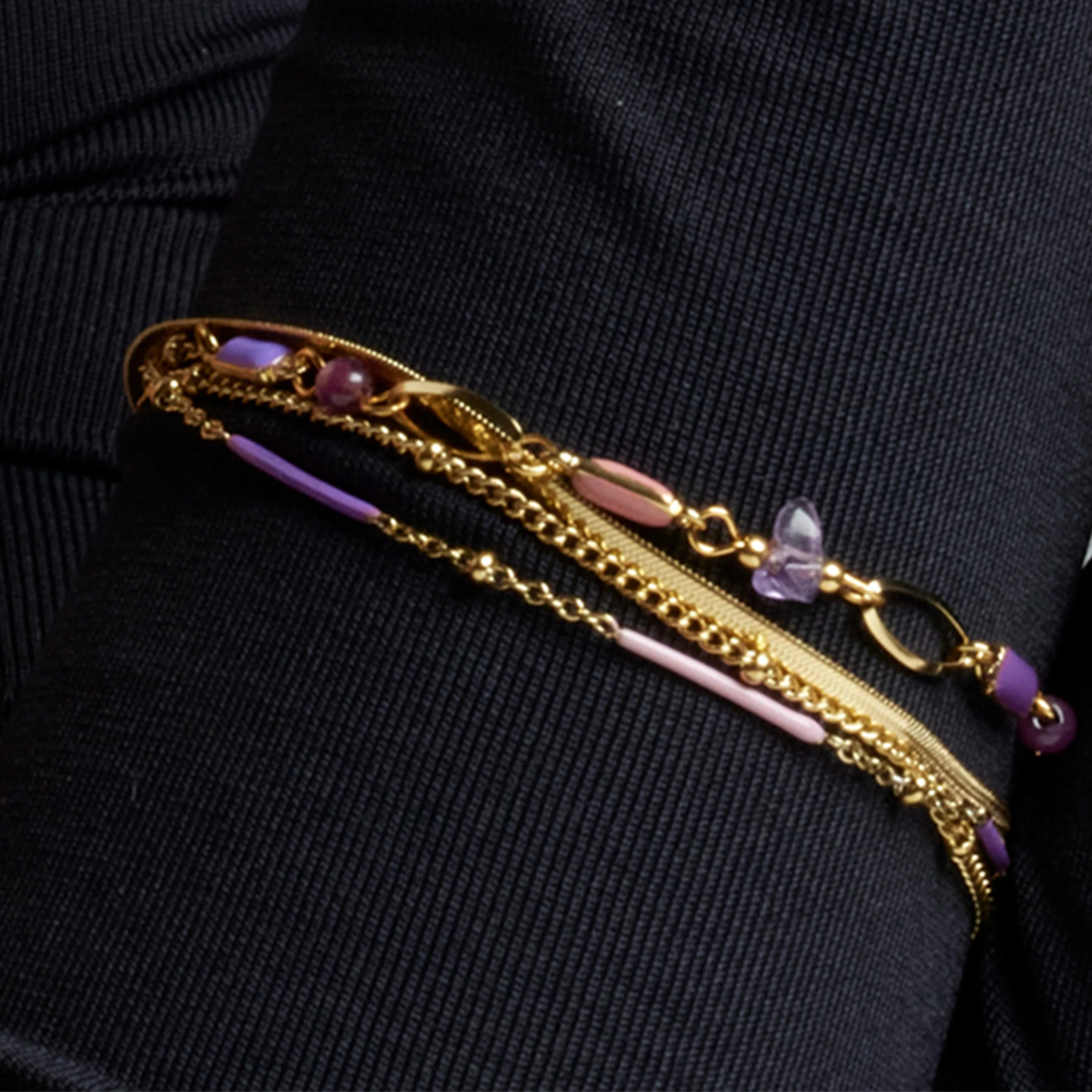 Pulsera con Lacado Multicolor acabado oro 18k - Lueo - Image 3