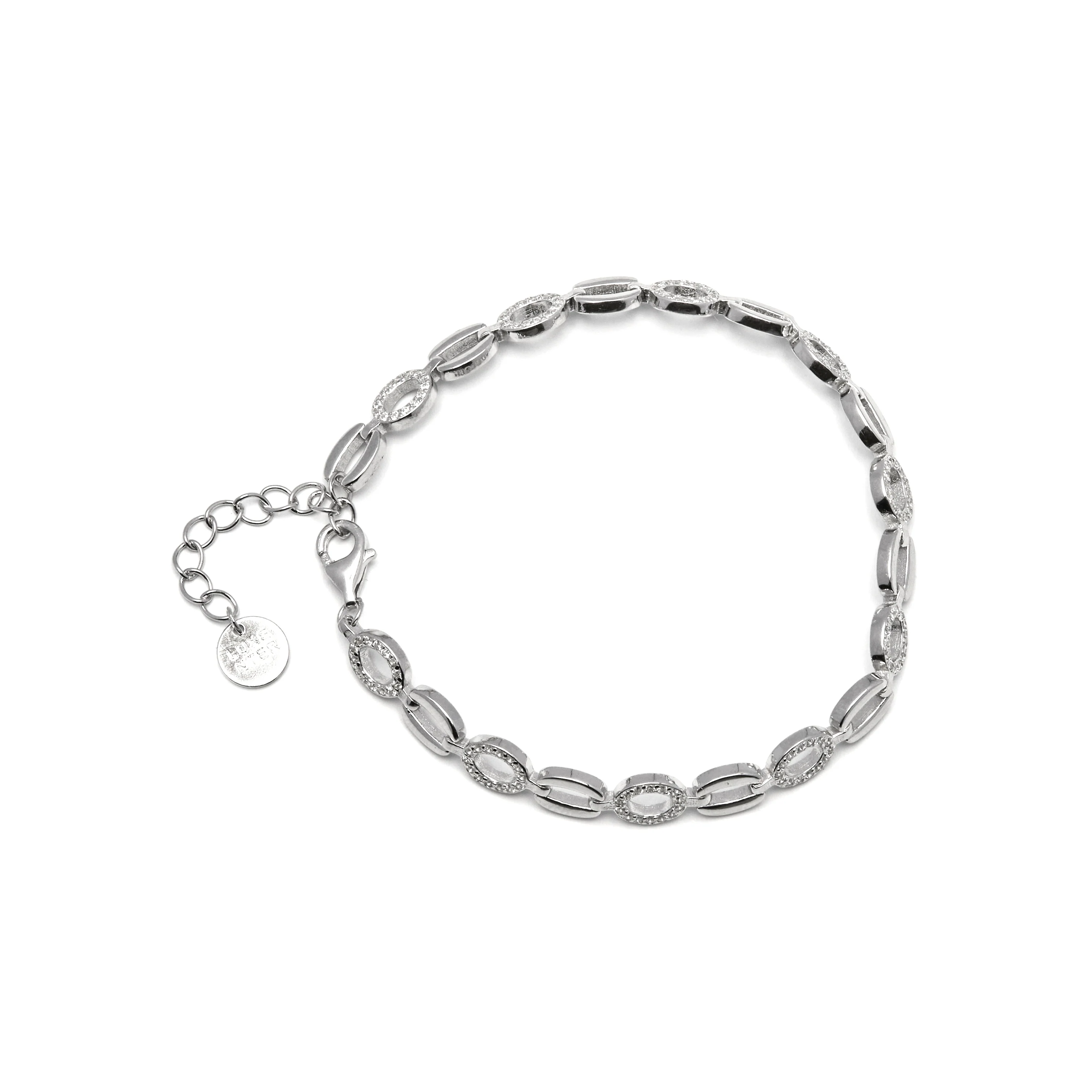 Pulsera de Plata de Ley 925 con Circonita Brillante acabada en rodio - Lydas - Image 3