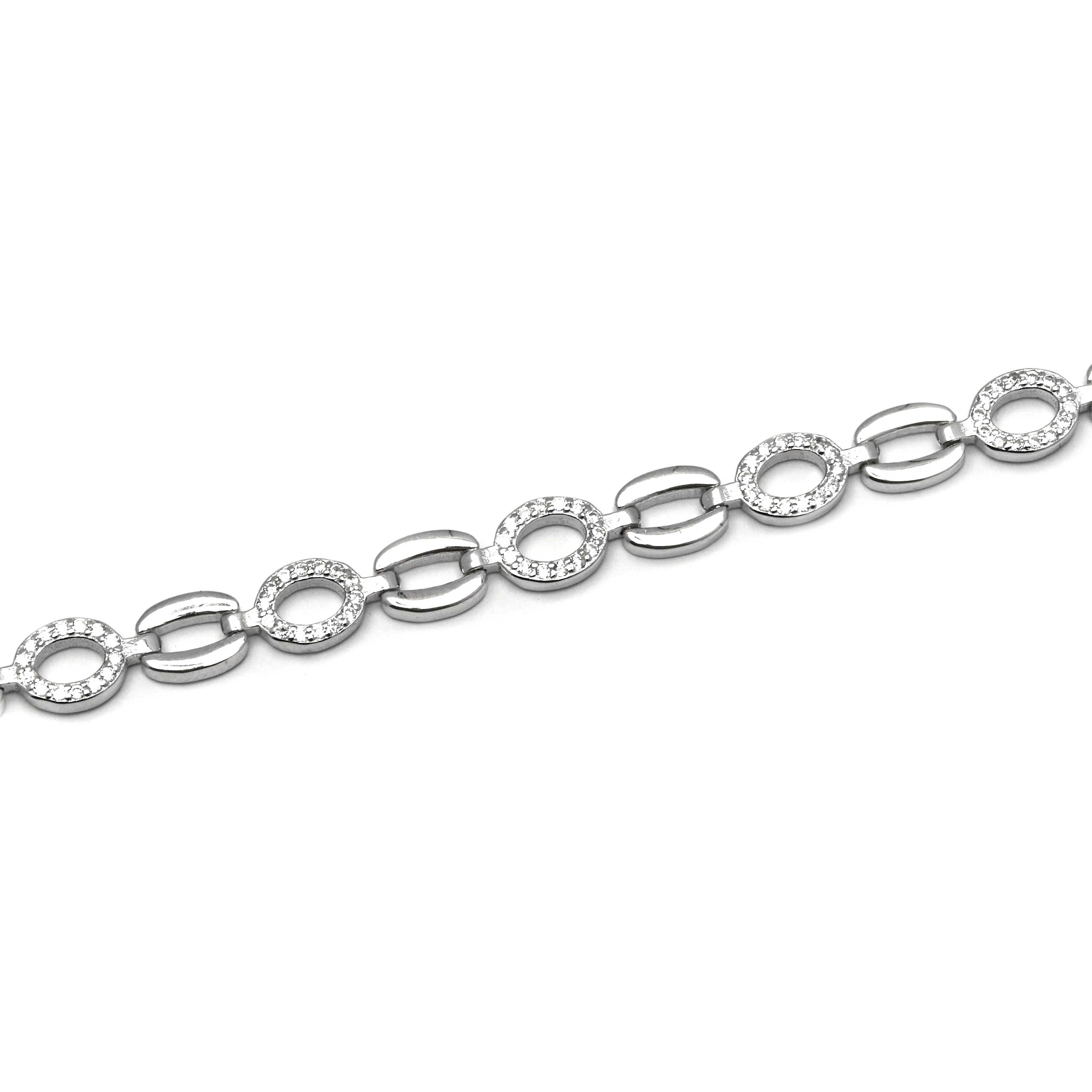 Pulsera de Plata de Ley 925 con Circonita Brillante acabada en rodio - Lydas - Image 5