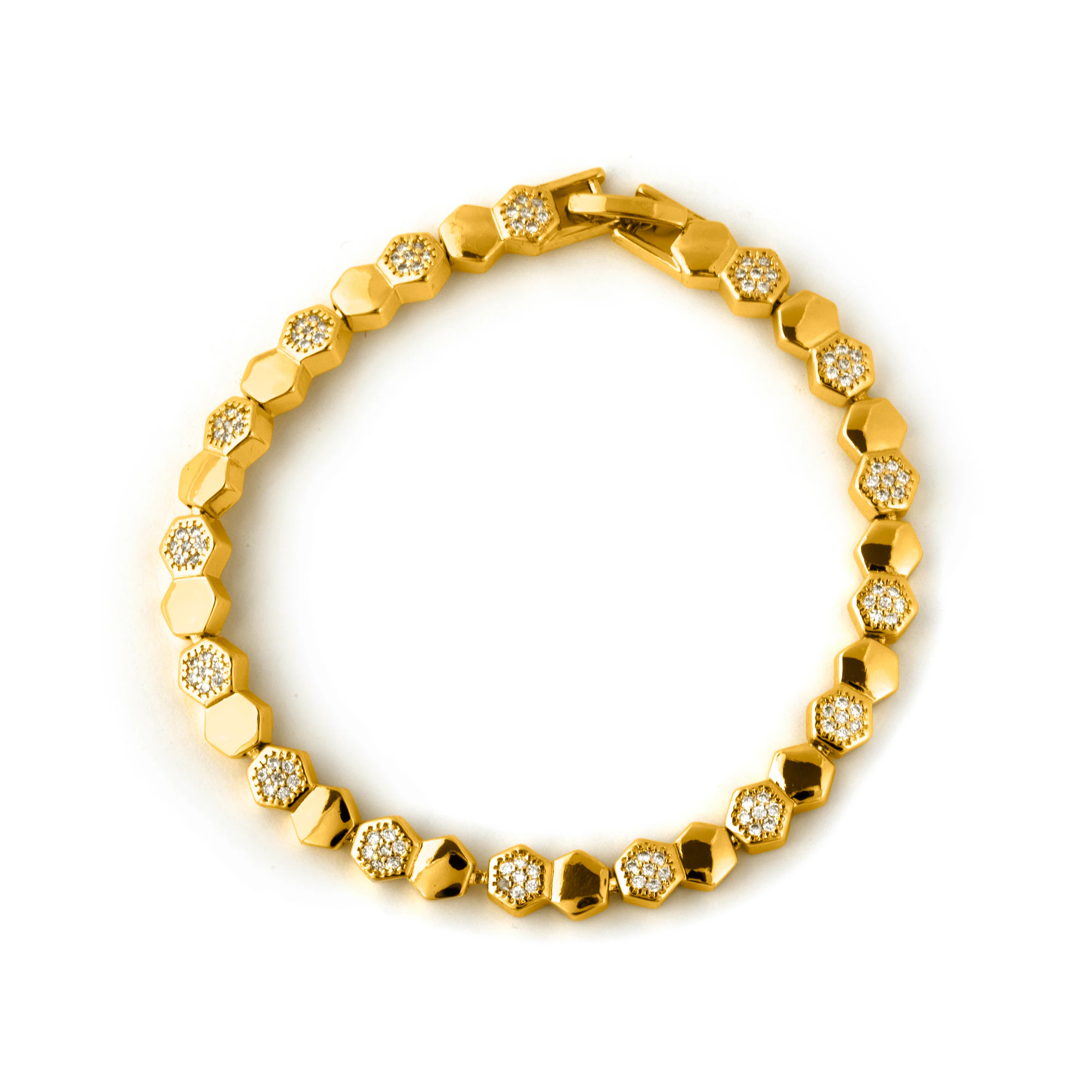 Pulsera de Circonita Brillante acabado en oro amarillo de 18k - Lyth - Image 2