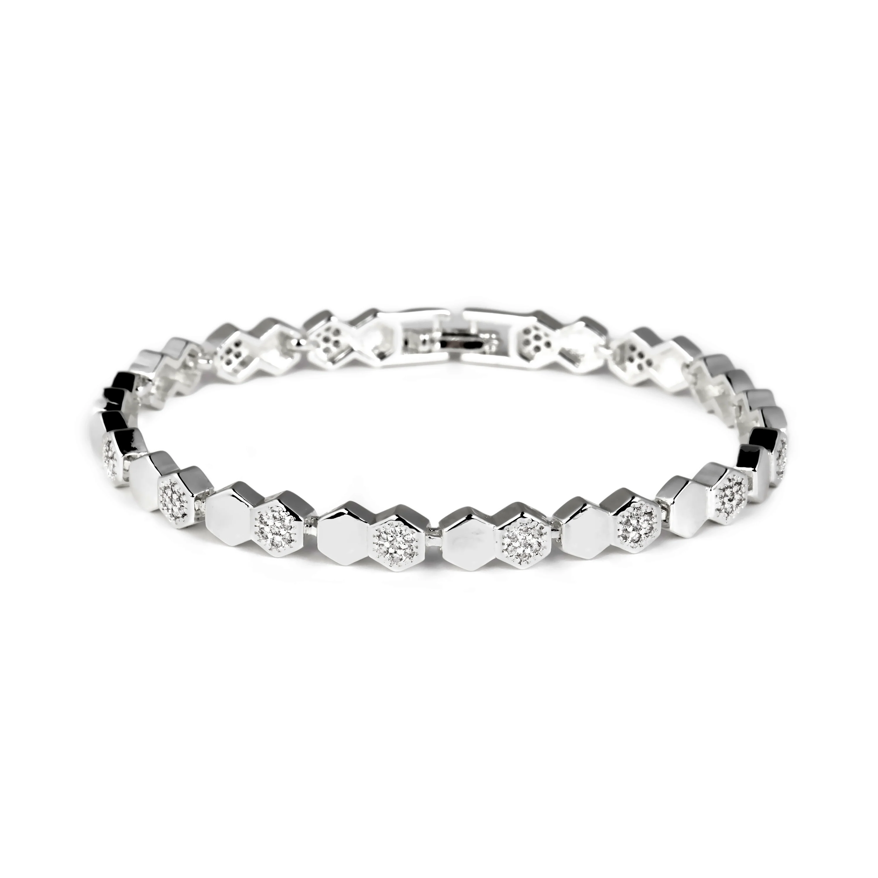 Pulsera de Circonita Brillante acabado en rodio - Lyth