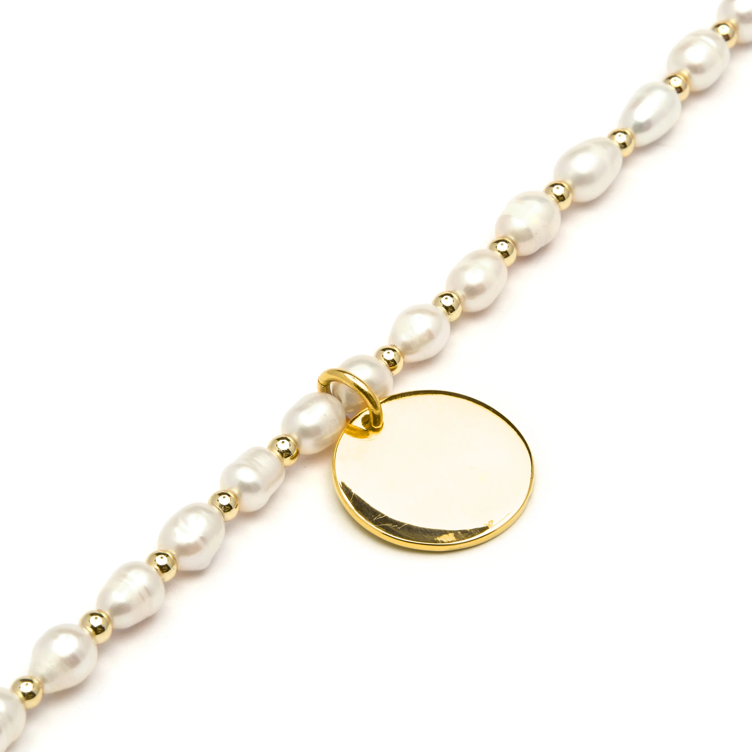 Pulsera de Plata de Ley 925 con Perla Blanca acabada en oro amarillo de 18K - Mahi - Image 5