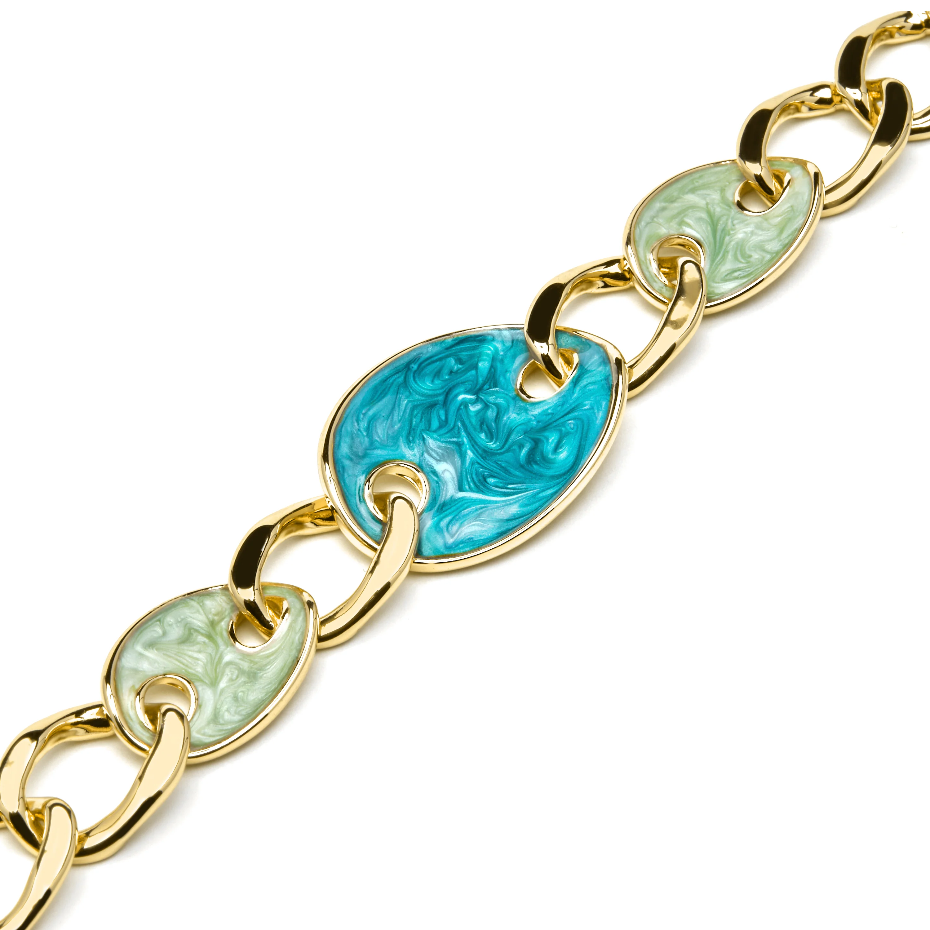 Pulsera acabado oro amarillo de 18k y Lacado Azul - Makan - Image 5