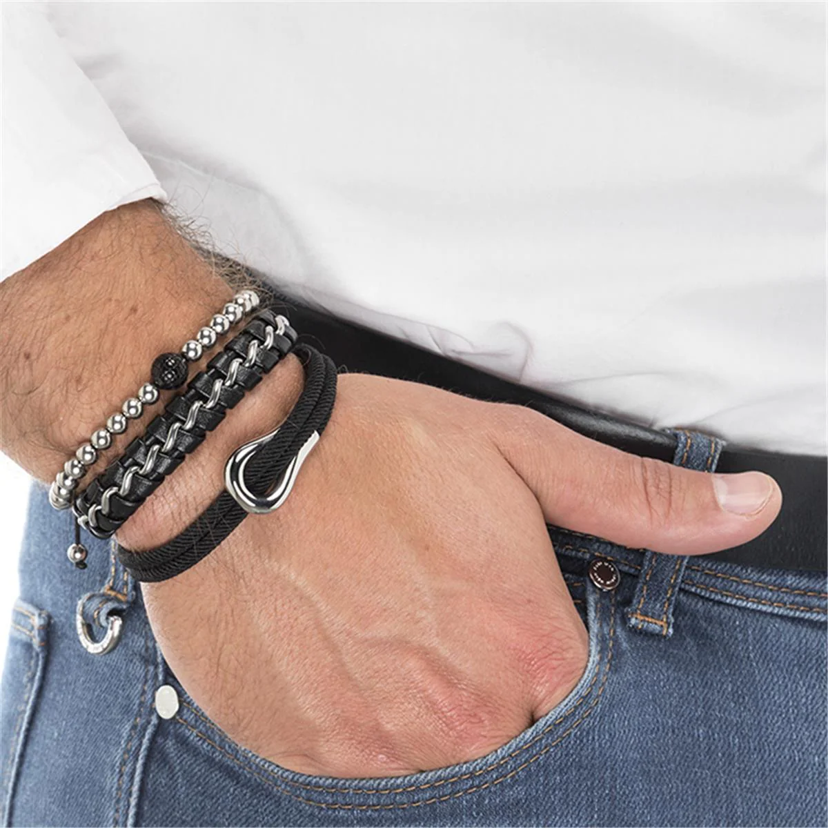 Pulsera Manhew acabado en Rodio - Manhew NEGRO - Image 2