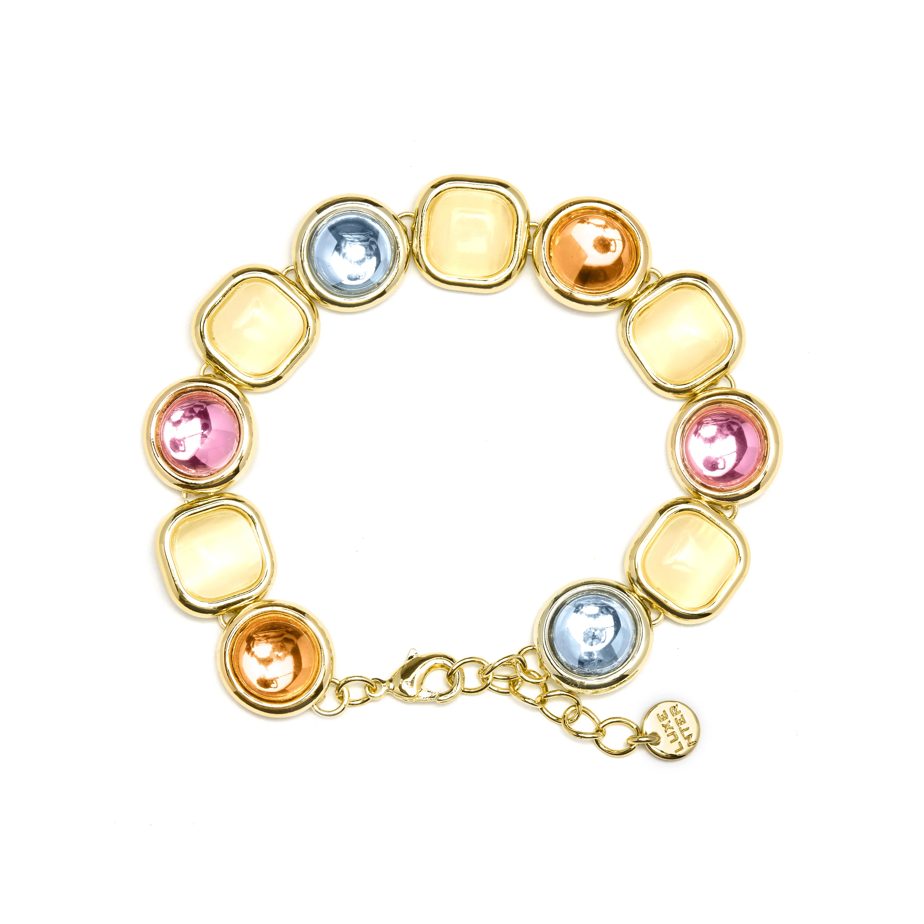Pulsera de Cristal Multicolor acabada en oro amarillo 18K - Mantis - Image 3