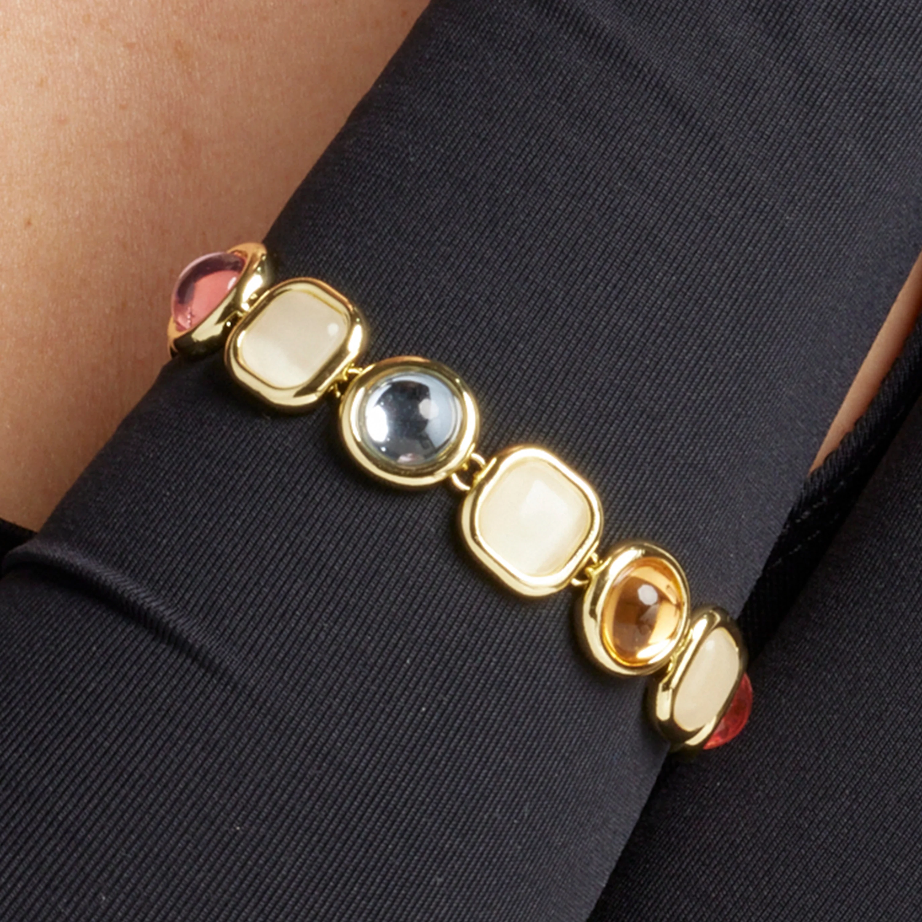 Pulsera de Cristal Multicolor acabada en oro amarillo 18K - Mantis - Image 4
