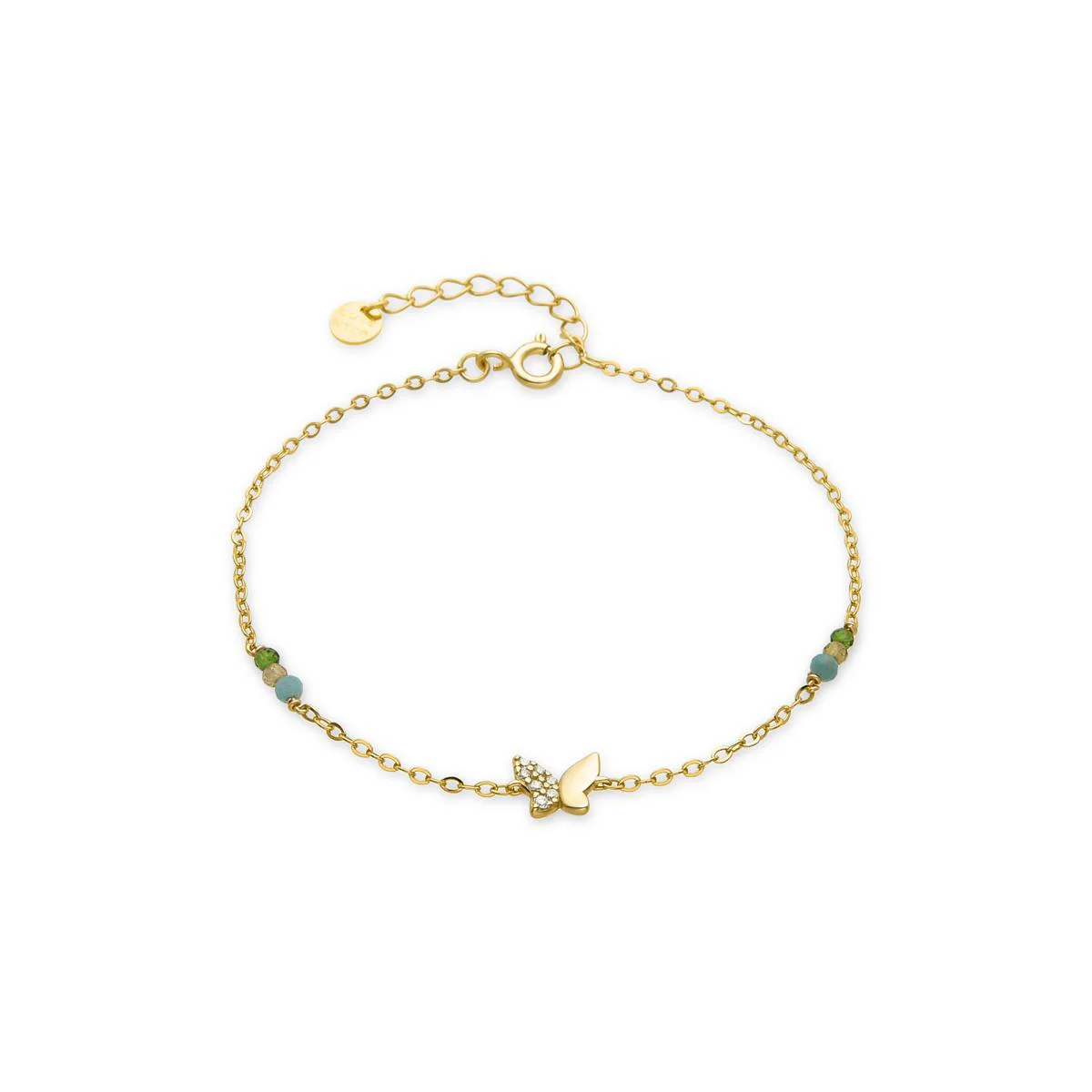 Pulsera Mariposa Plata de Ley 925 - Mariposa VERDE