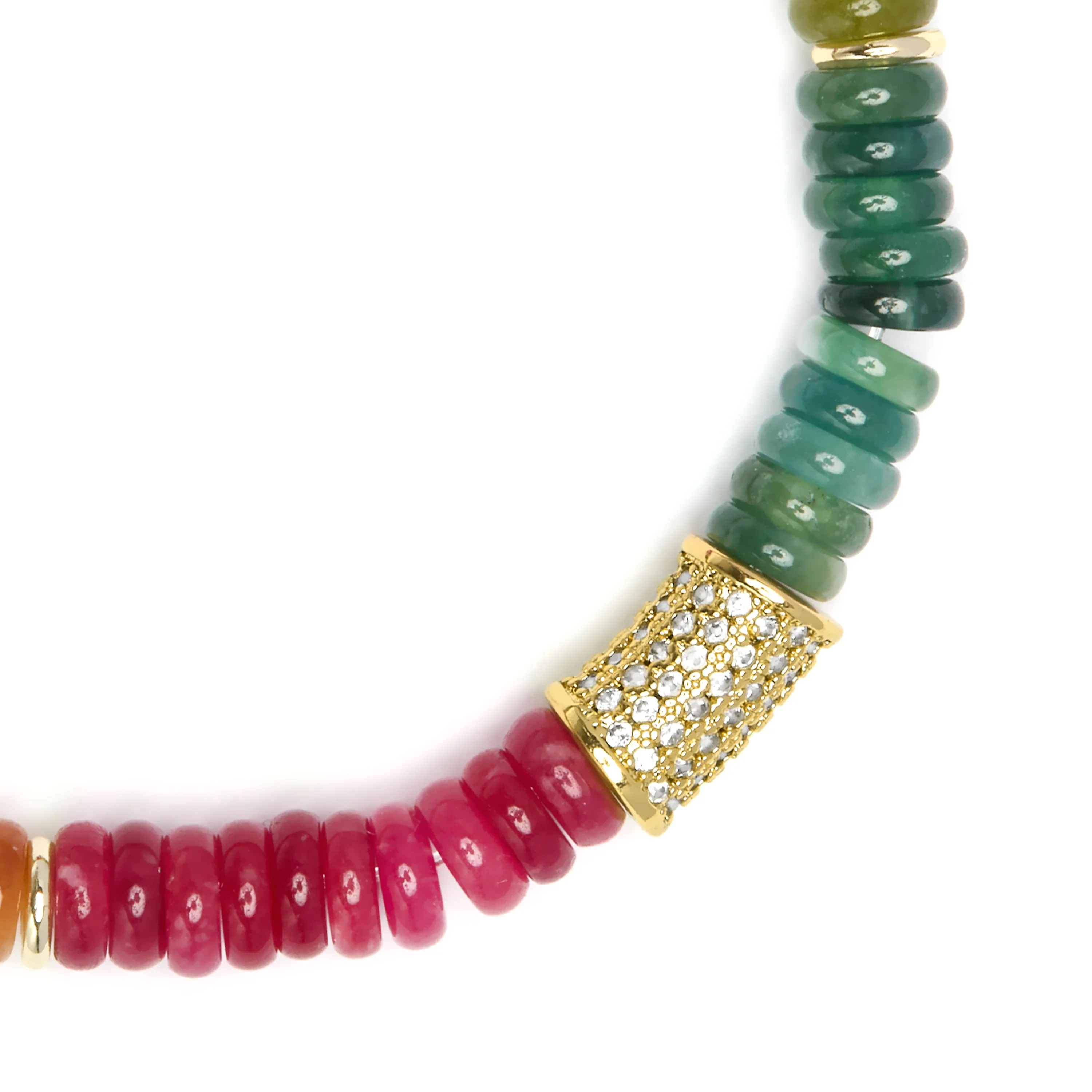 Pulsera de Plata de Ley 925 y Turmalina Multicolor acabado en oro amarillo 18k - Megro - Image 4