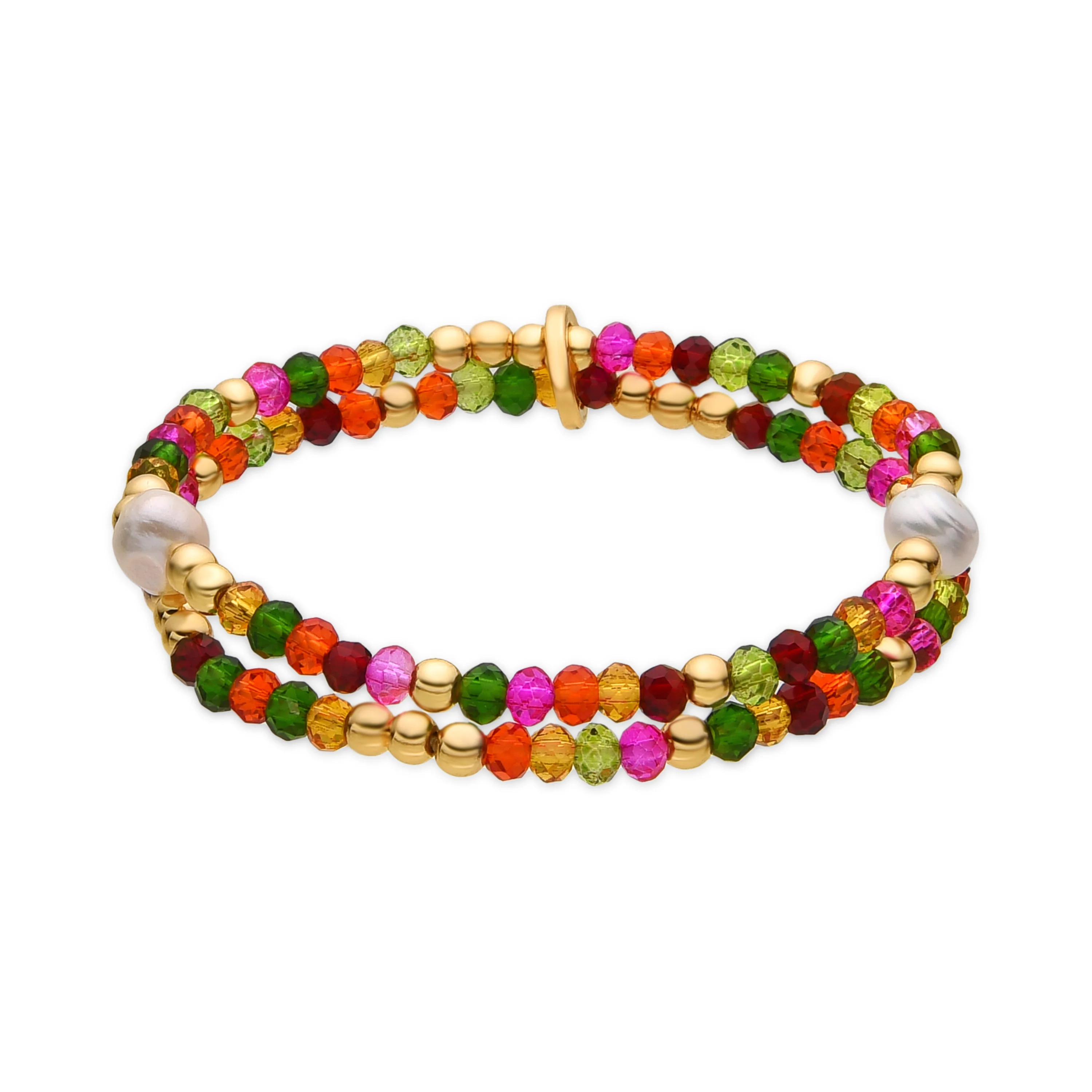 Pulsera con Cristal Rosa acabado oro 18k - Miota