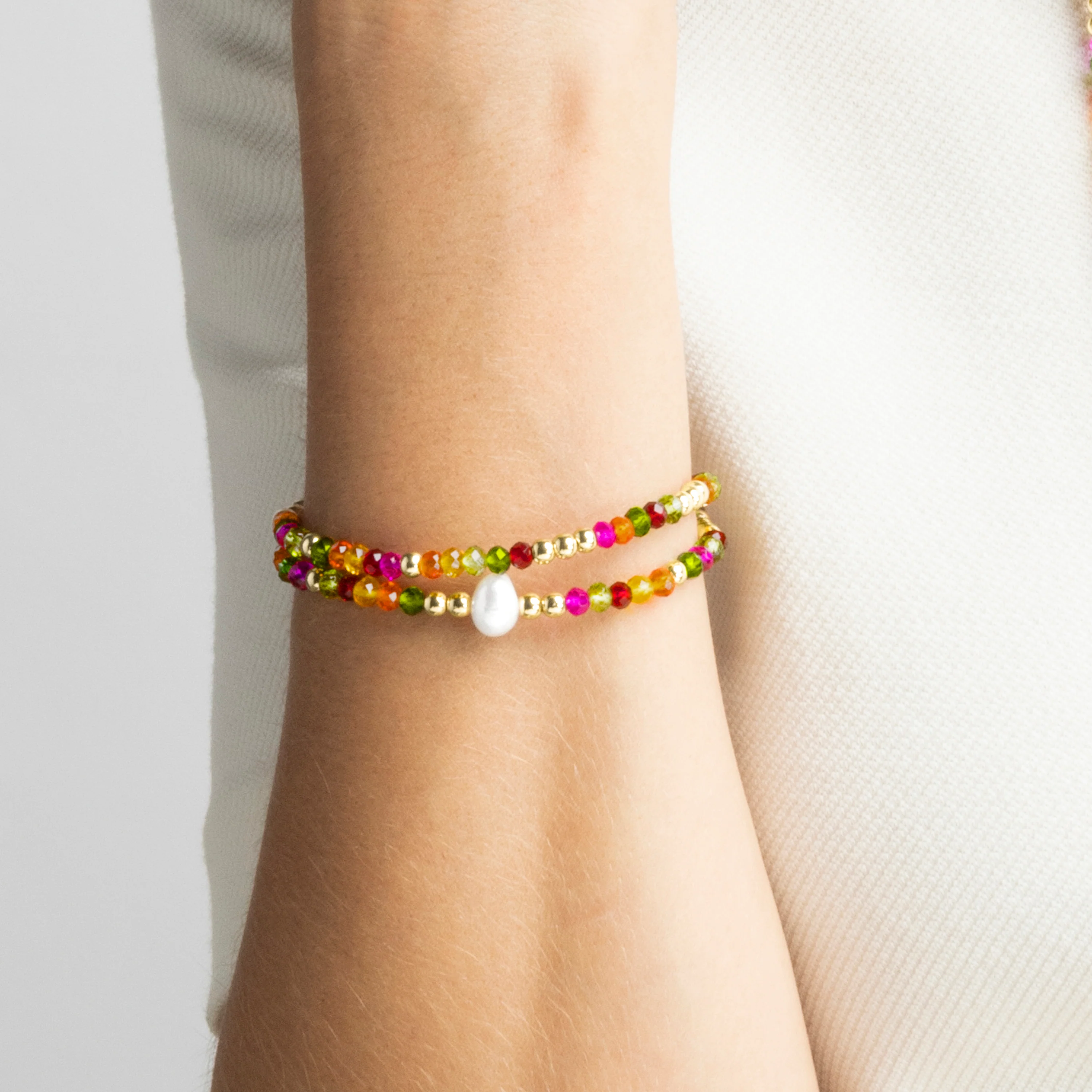 Pulsera con Cristal Rosa acabado oro 18k - Miota - Image 3