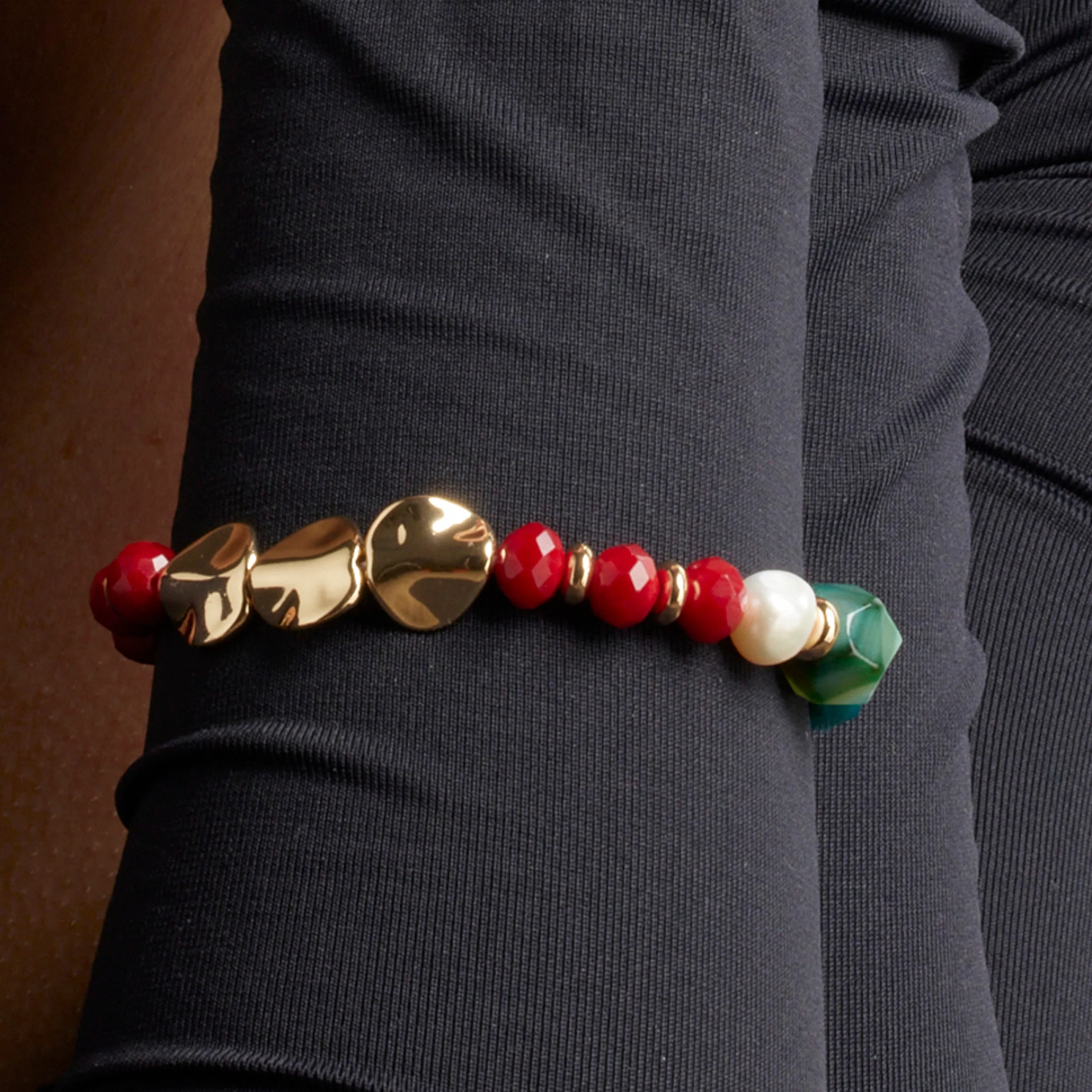 Pulsera de Cristal Multicolor acabada en oro amarillo 18K - Miyou - Image 4