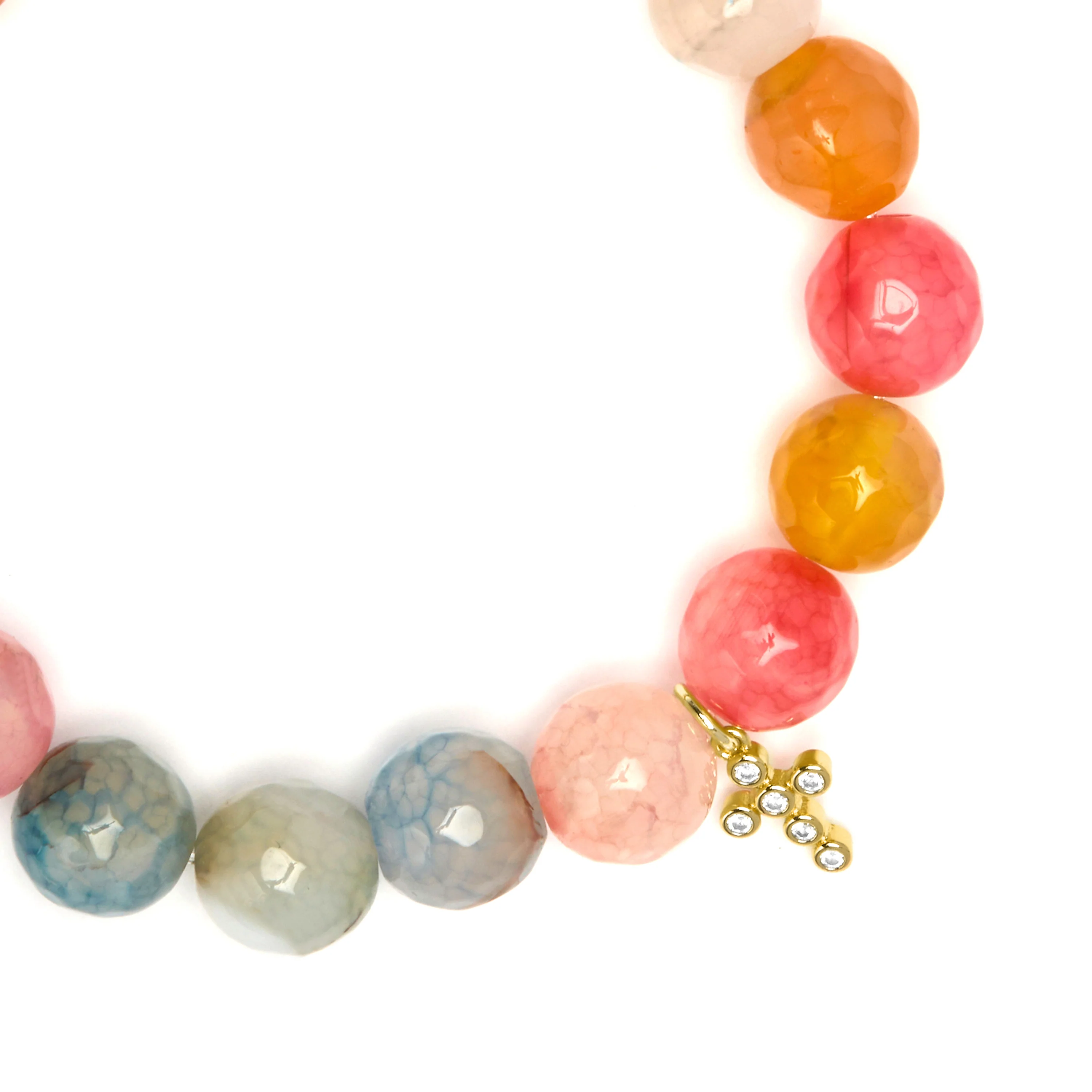 Pulsera de Plata de Ley 925 y Agata Multicolor acabado en oro amarillo 18k - Morak - Image 4