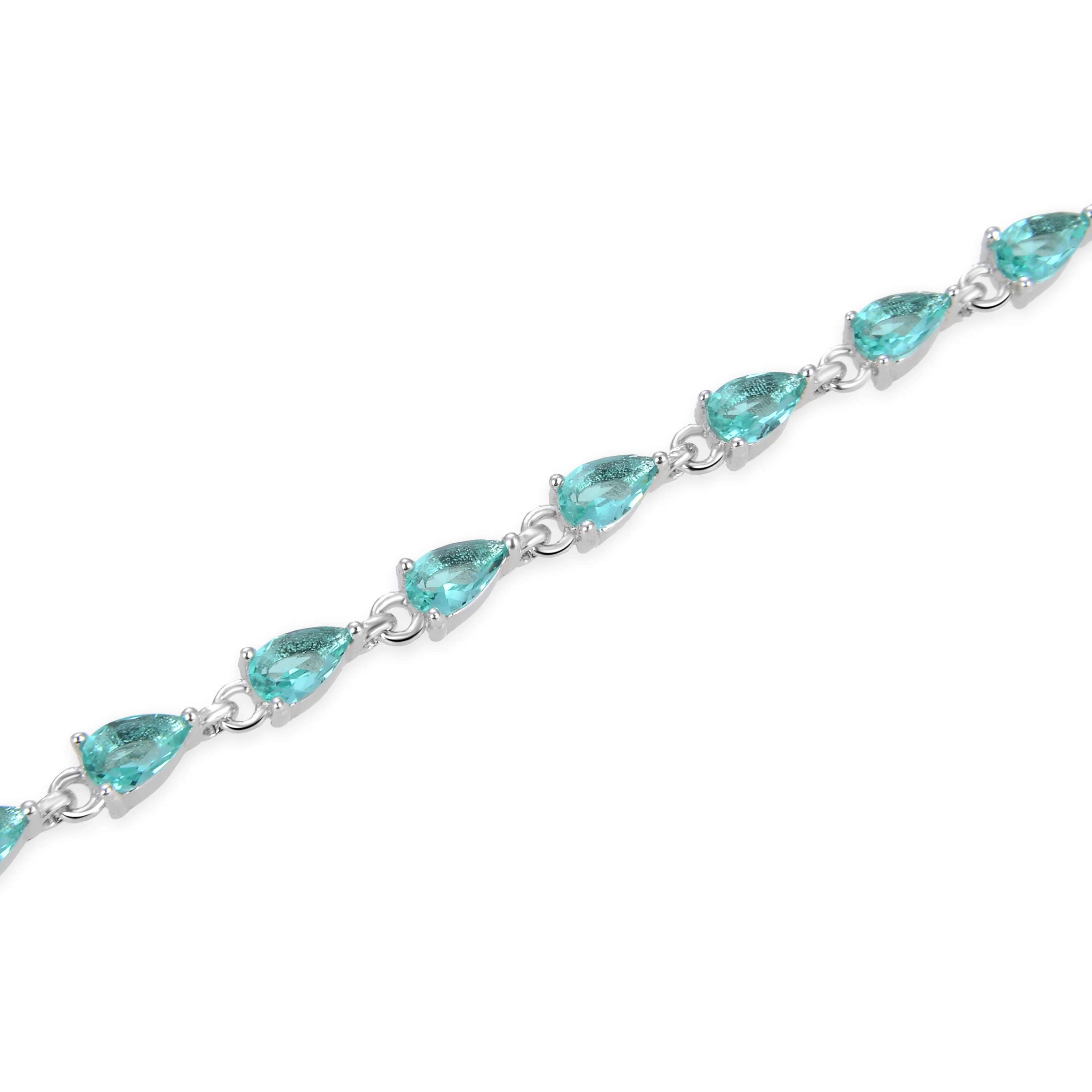 Pulsera de Plata de Ley 925 con Circonita Esmeralda acabada en rodio - Muanyala - Image 4