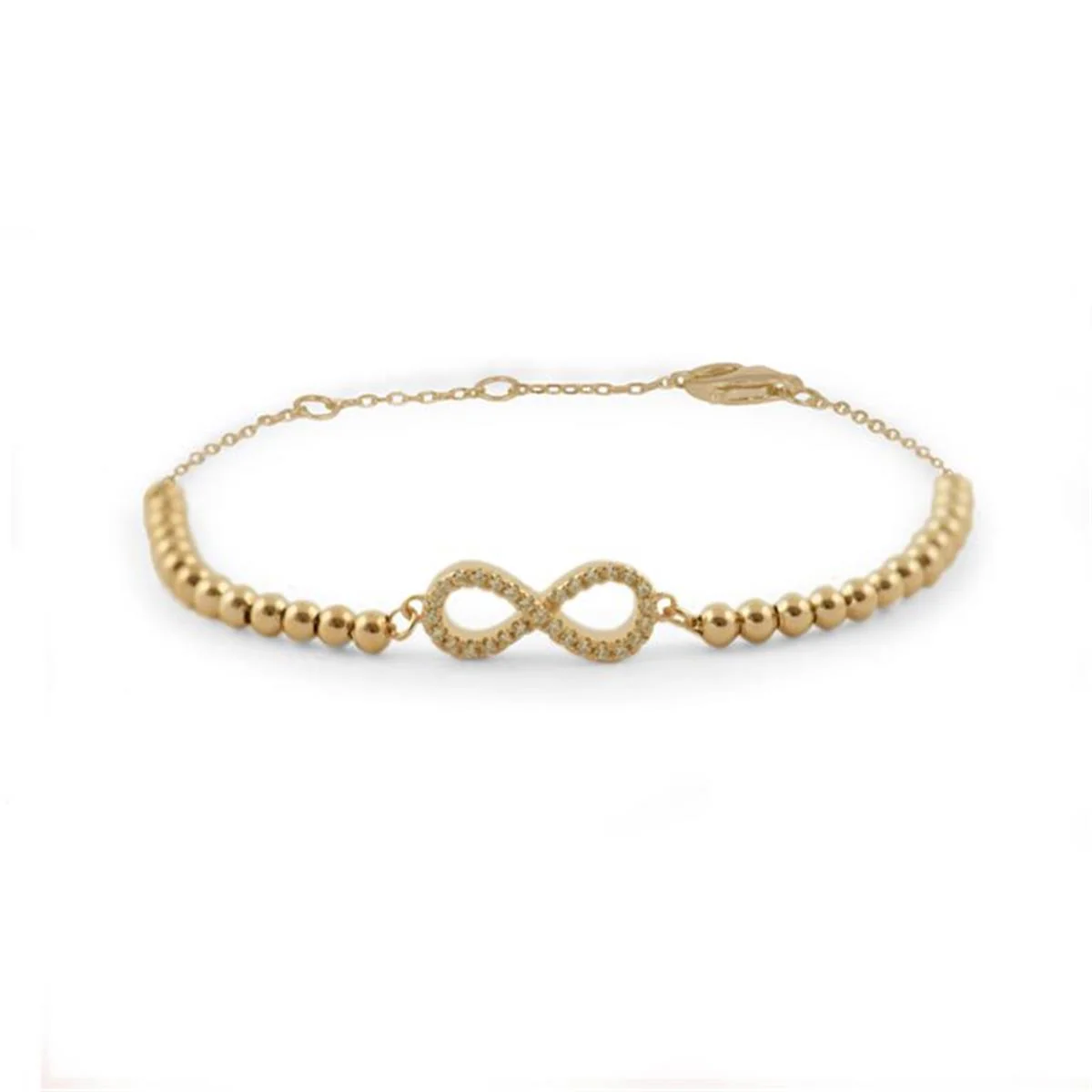 Pulsera Munthir Plata, Oro Amarillo y Cz - Munthir BLANCO