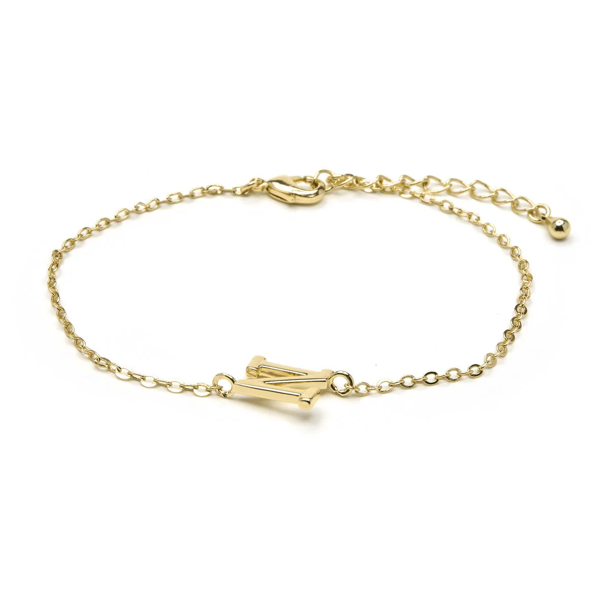 Pulsera Alphabet acabado oro 18k - N AMARILLO