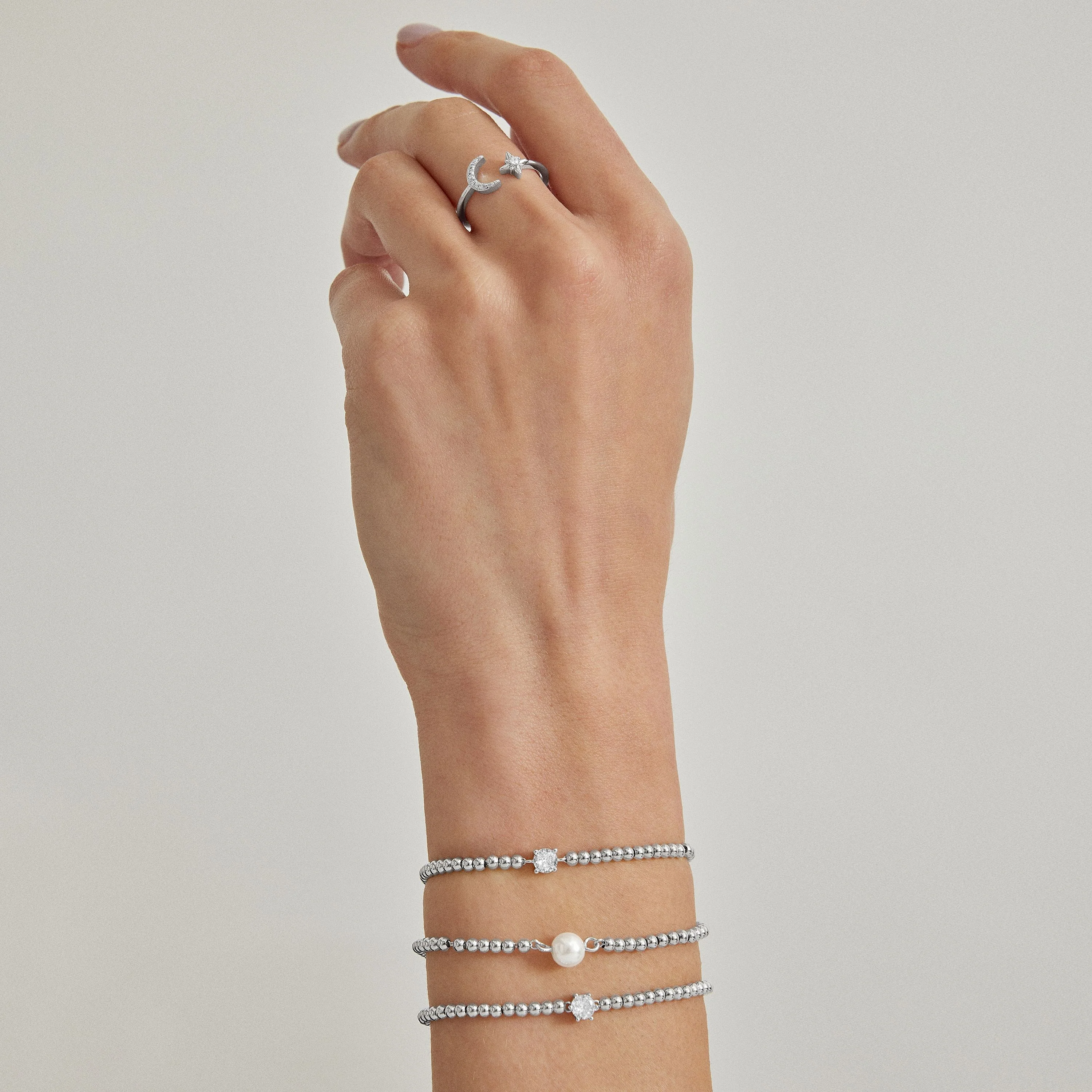 Pulsera de Plata de Ley 925 con Perla Blanca acabada en rodio - Nakuru - Image 2