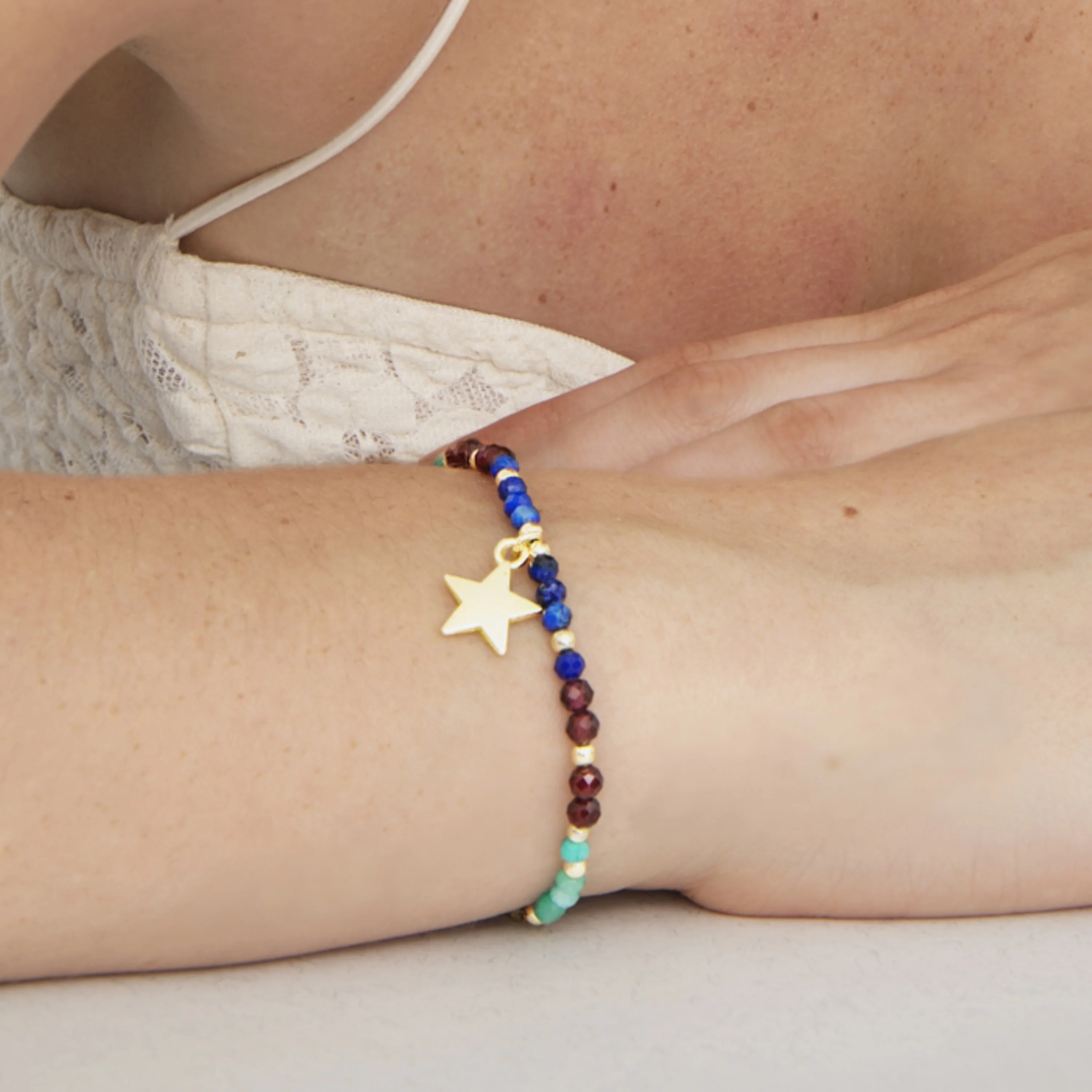 Pulsera de Cristal Multicolor acabada en oro amarillo 18K - Nerald - Image 3