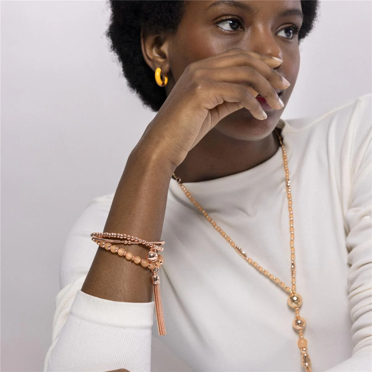 Pulsera Nereb acabada en oro amarillo 18K - Nereb NARANJA - Image 3