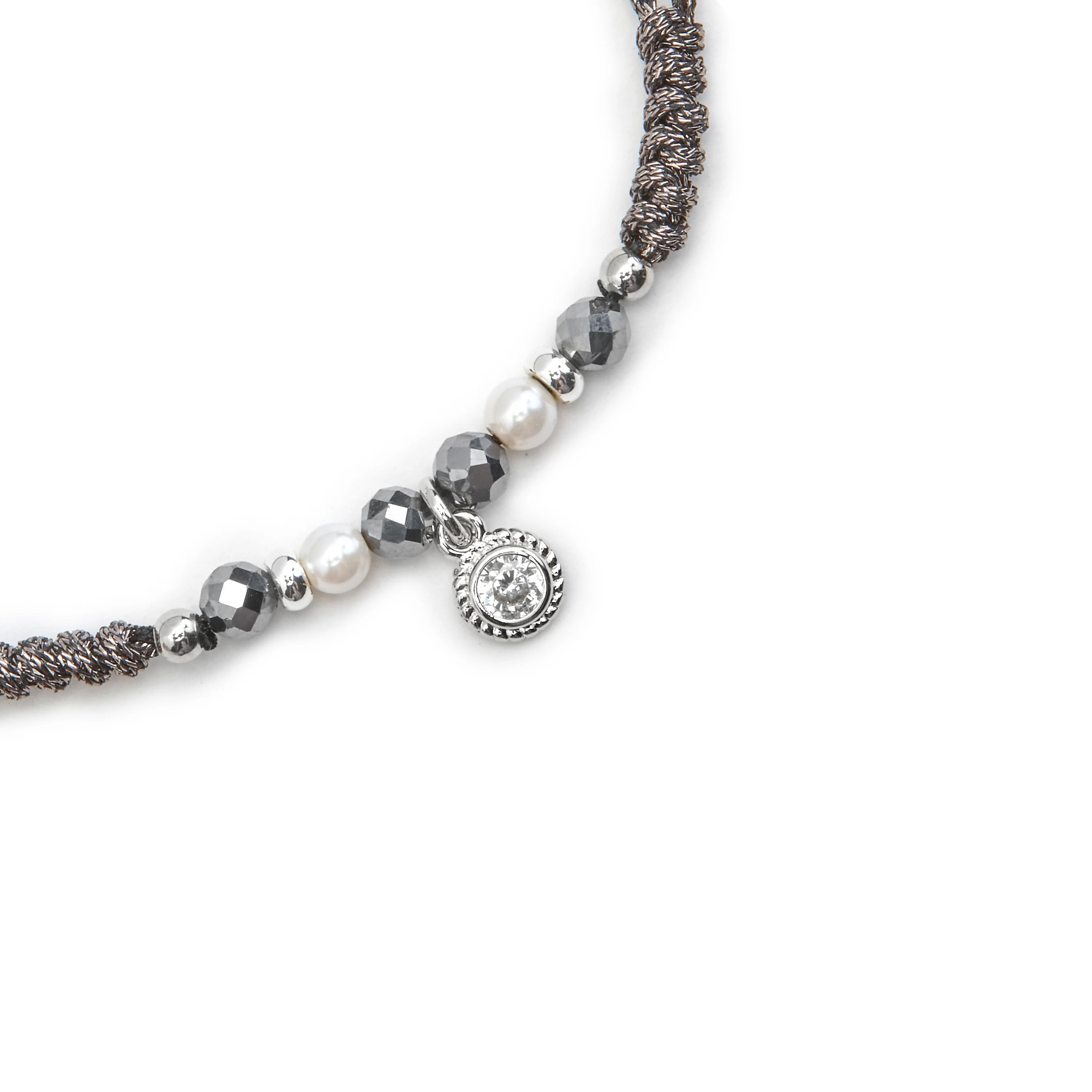 Pulsera de Plata de Ley 925 y Perla Blanca acabado en rodio - Nexa - Image 5