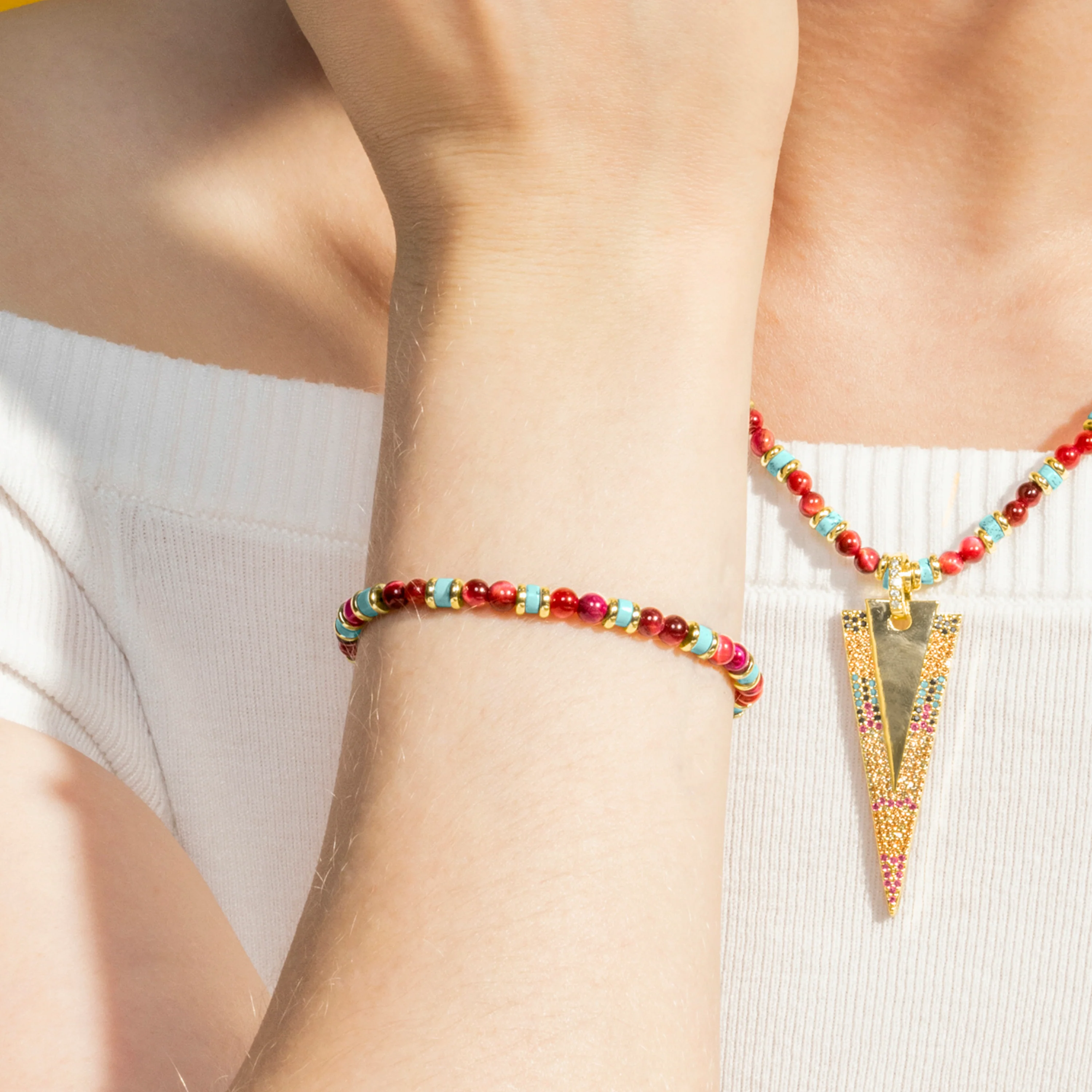 Pulsera con Cristal Multicolor acabado oro 18k - Ney - Image 4