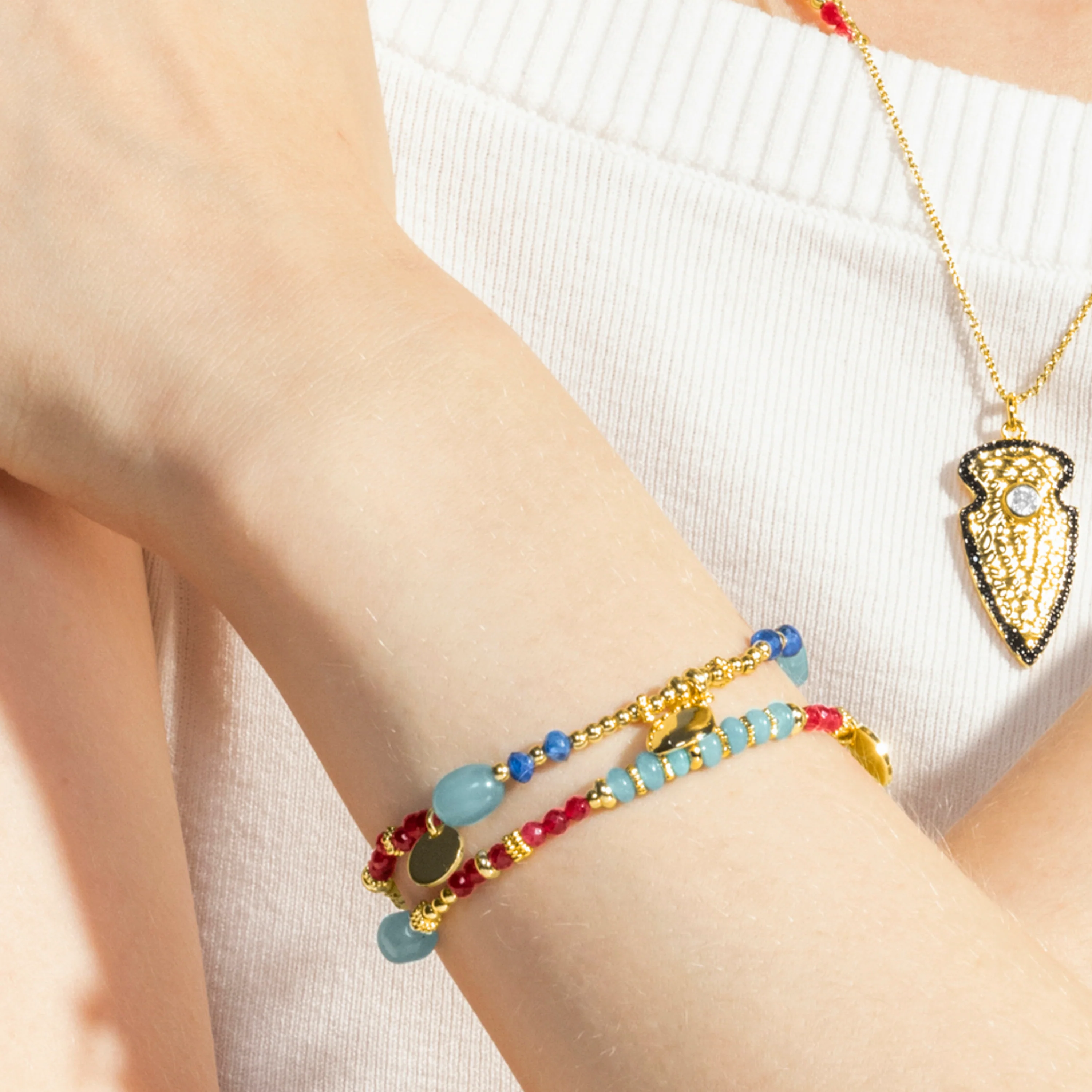 Pulsera con Cristal Multicolor acabado oro 18k - Ney - Image 4