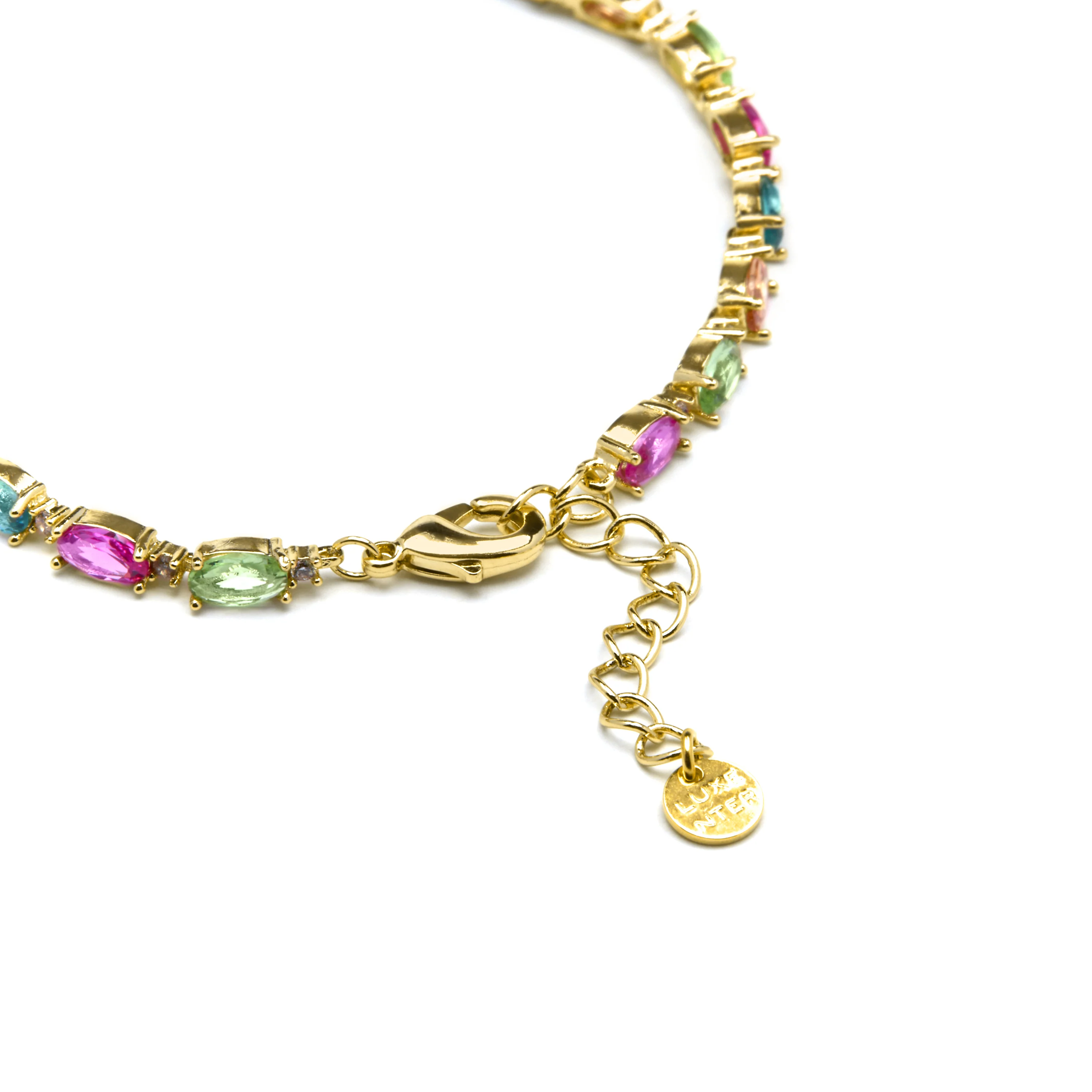 Pulsera de Plata de Ley 925 y Circonita Multicolor acabado oro amarillo de 18k - Nie - Image 5