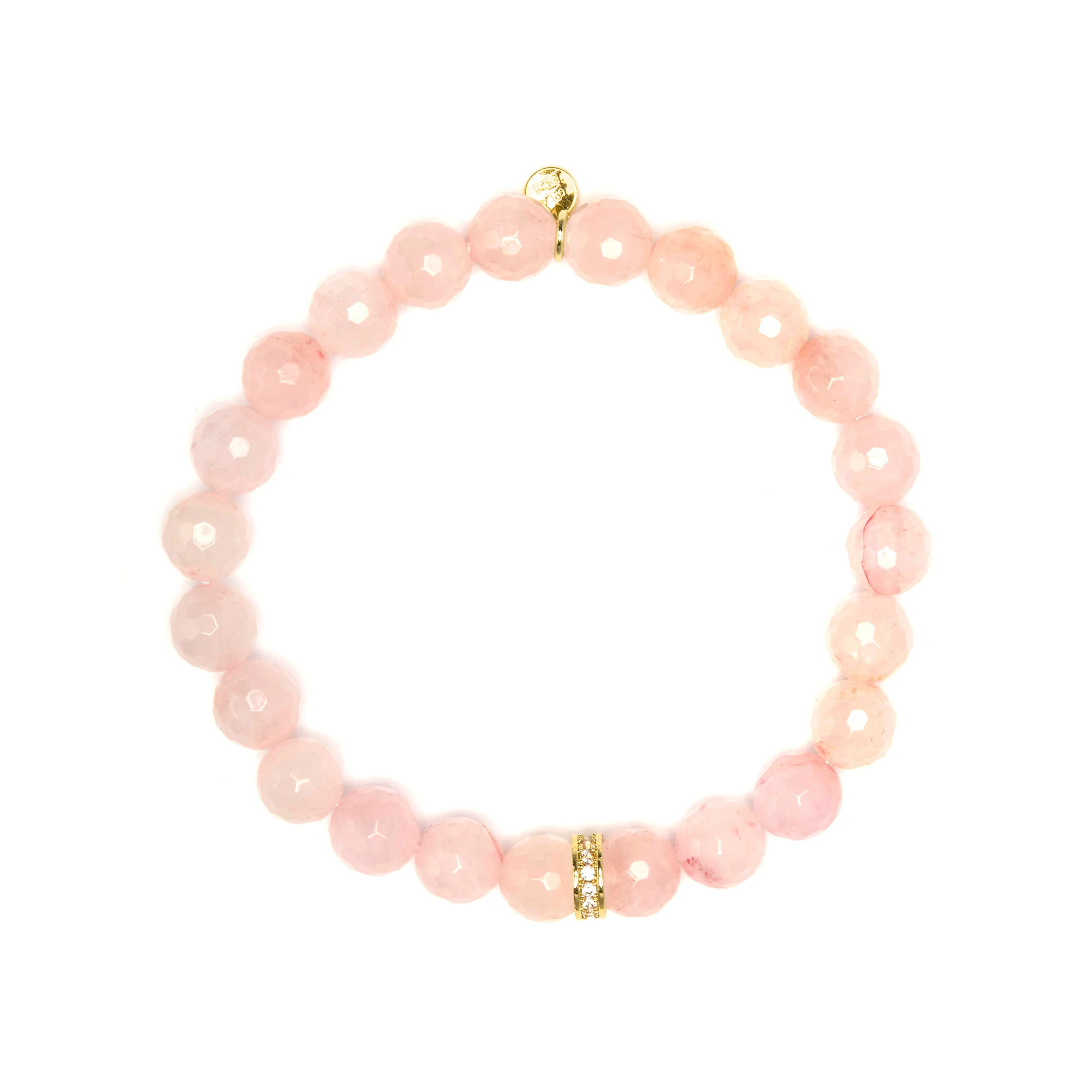 Pulsera de Plata de Ley 925 y Cuarzo Rosa acabado en oro amarillo 18k - Nielsi - Image 3