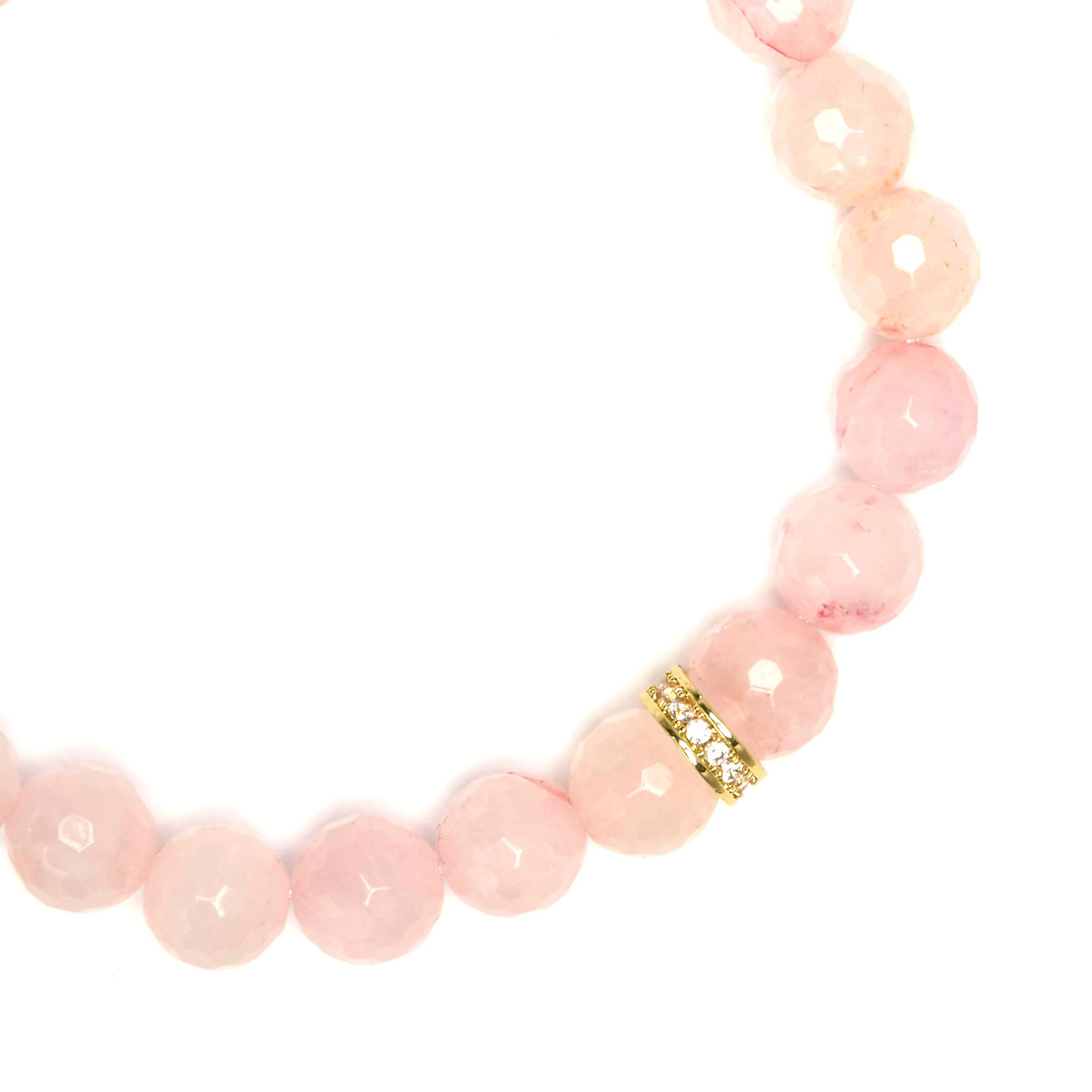 Pulsera de Plata de Ley 925 y Cuarzo Rosa acabado en oro amarillo 18k - Nielsi - Image 4