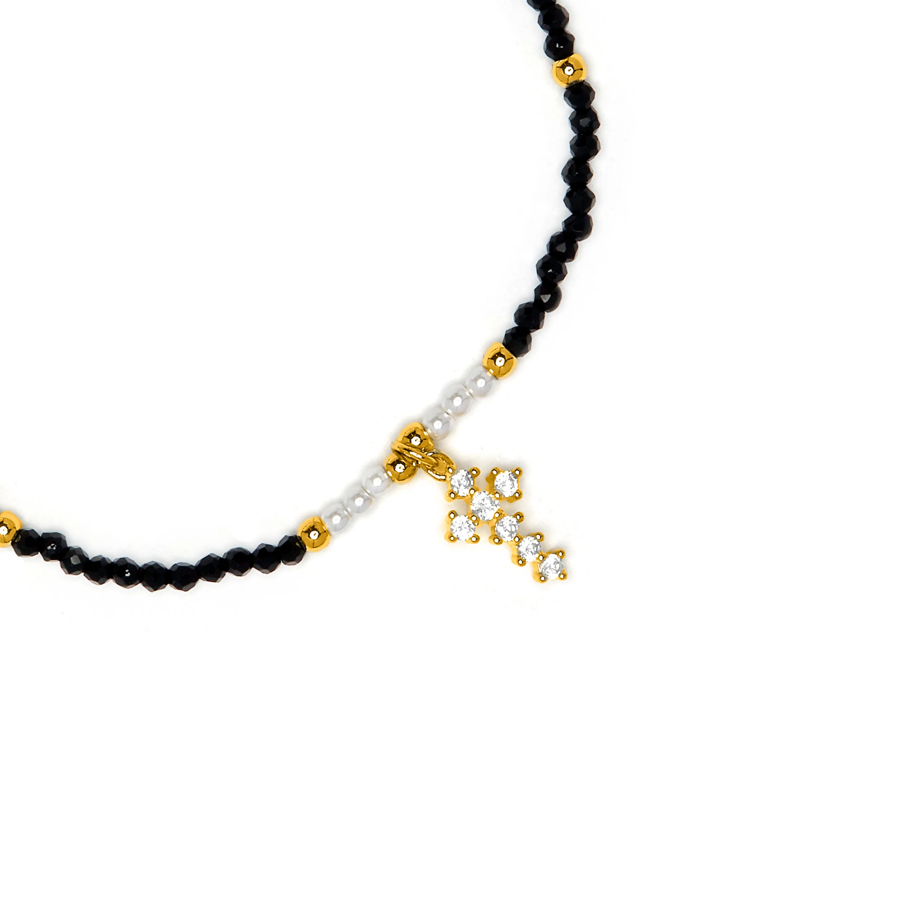 Pulsera de Cristal Negro acabado en oro amarillo 18k - Nyali - Image 5