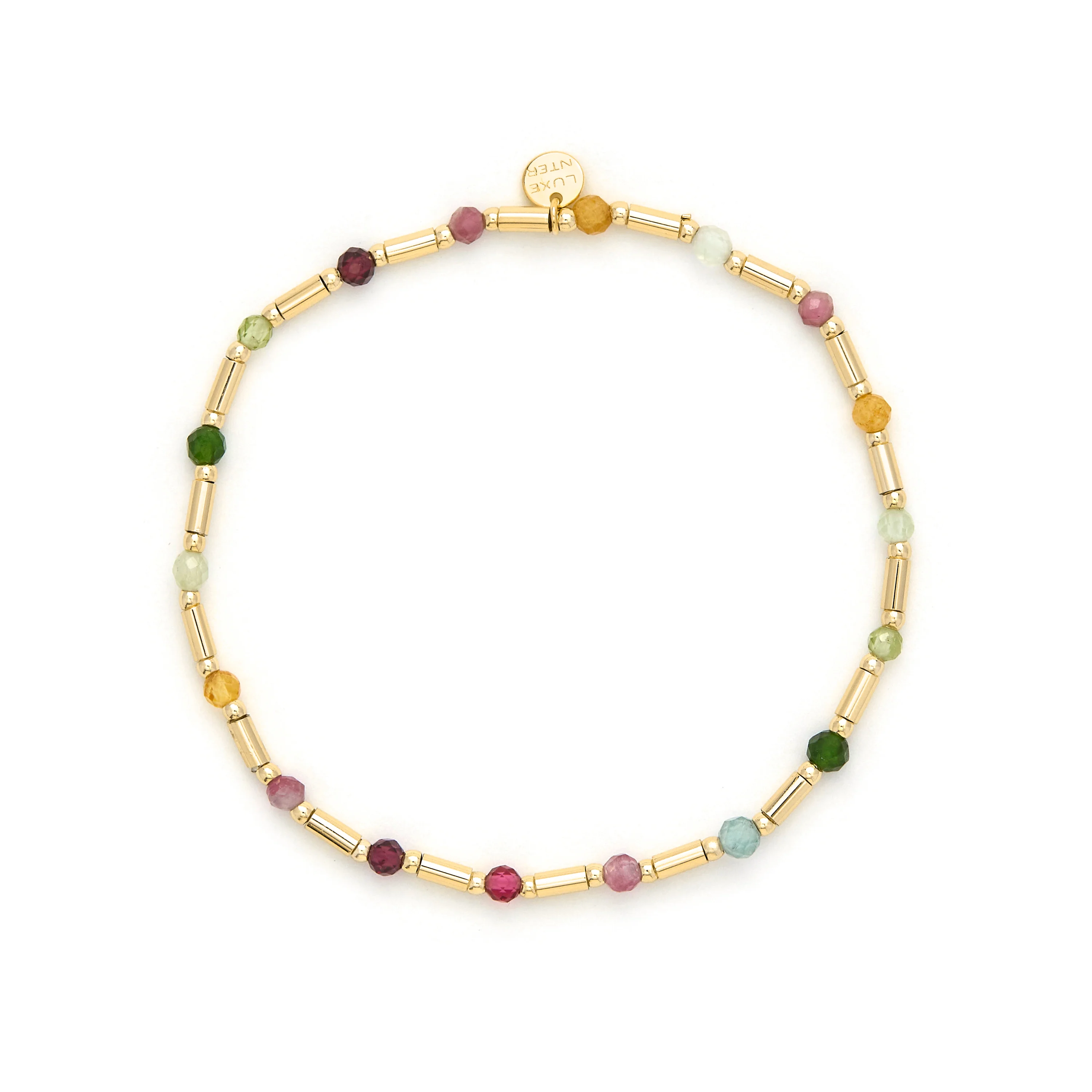Pulsera de Plata de Ley 925 y Turmalina Multicolor acabado en oro amarillo 18k - Otssy - Image 3