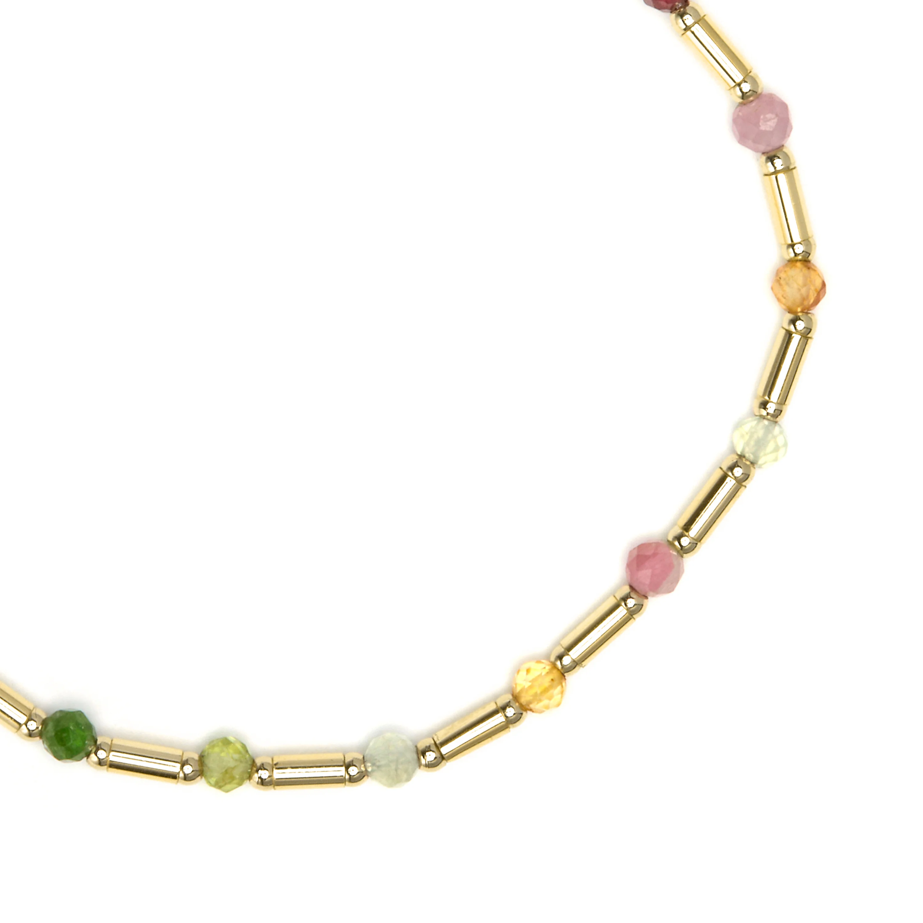 Pulsera de Plata de Ley 925 y Turmalina Multicolor acabado en oro amarillo 18k - Otssy - Image 5