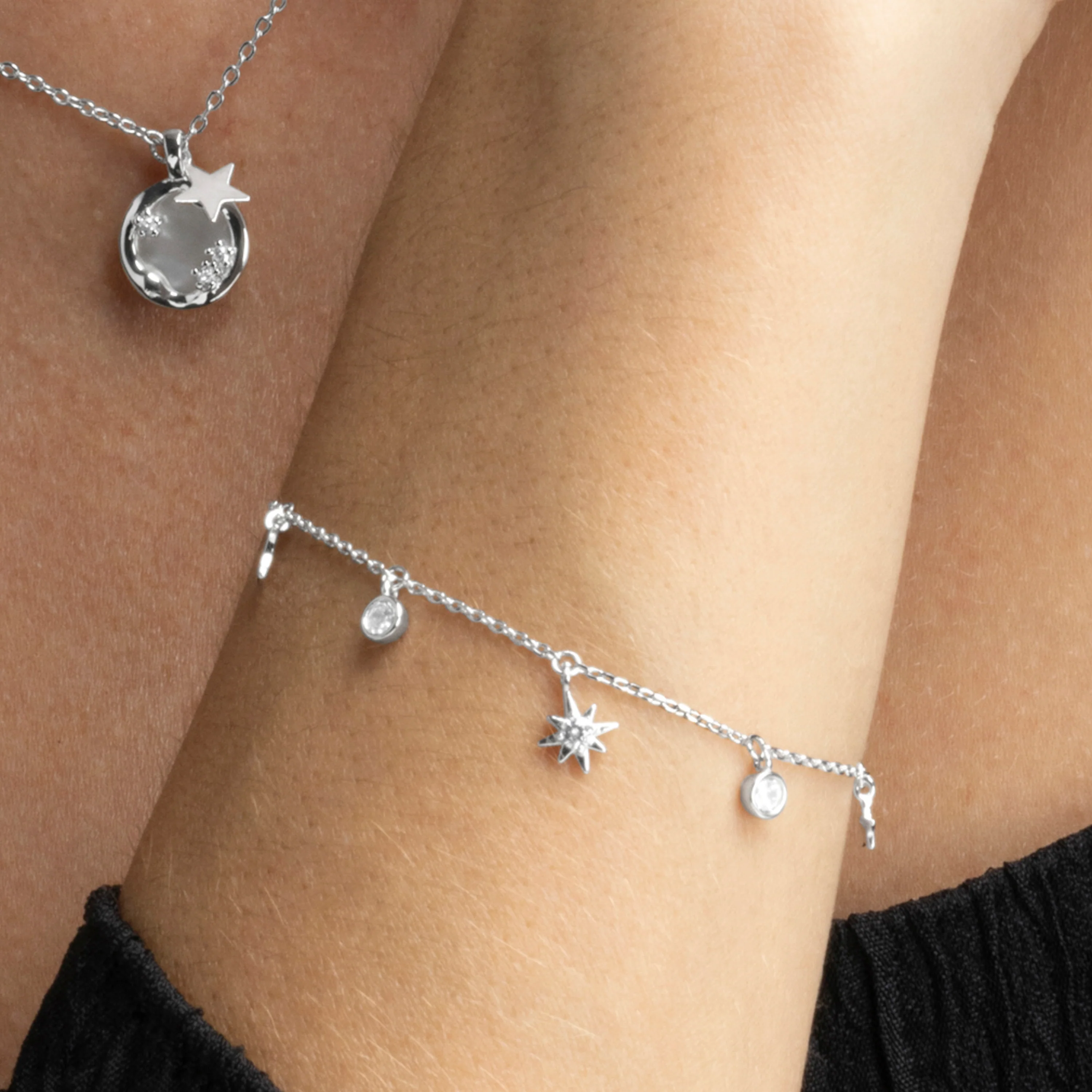 Pulsera de Plata de Ley 925 con Circonita Brillante acabada en rodio - Oyazia - Image 4