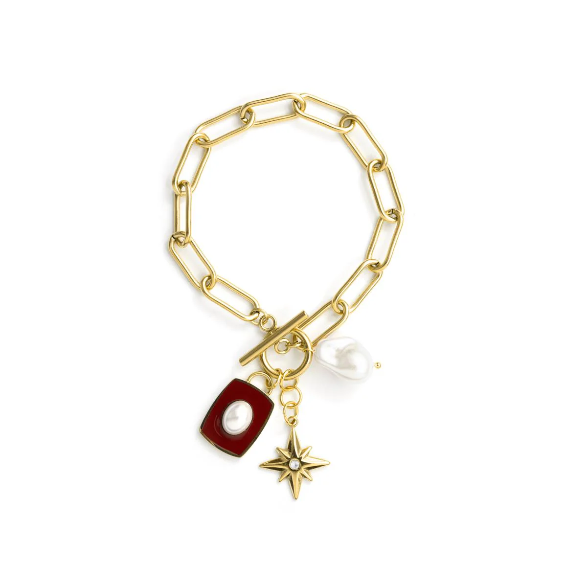 Pulsera de Perla Blanca acabado en oro amarillo de 18k - Irath - Image 3