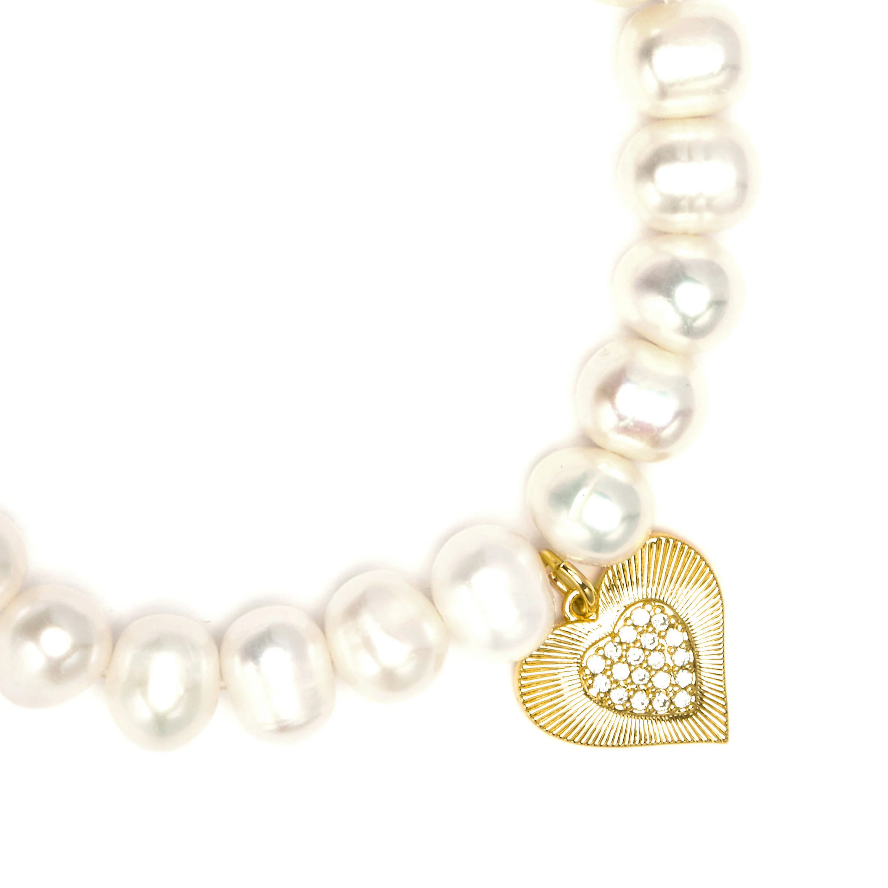 Pulsera de Plata de Ley 925 y Perla Blanca acabado en oro amarillo 18k - Ramiya - Image 4