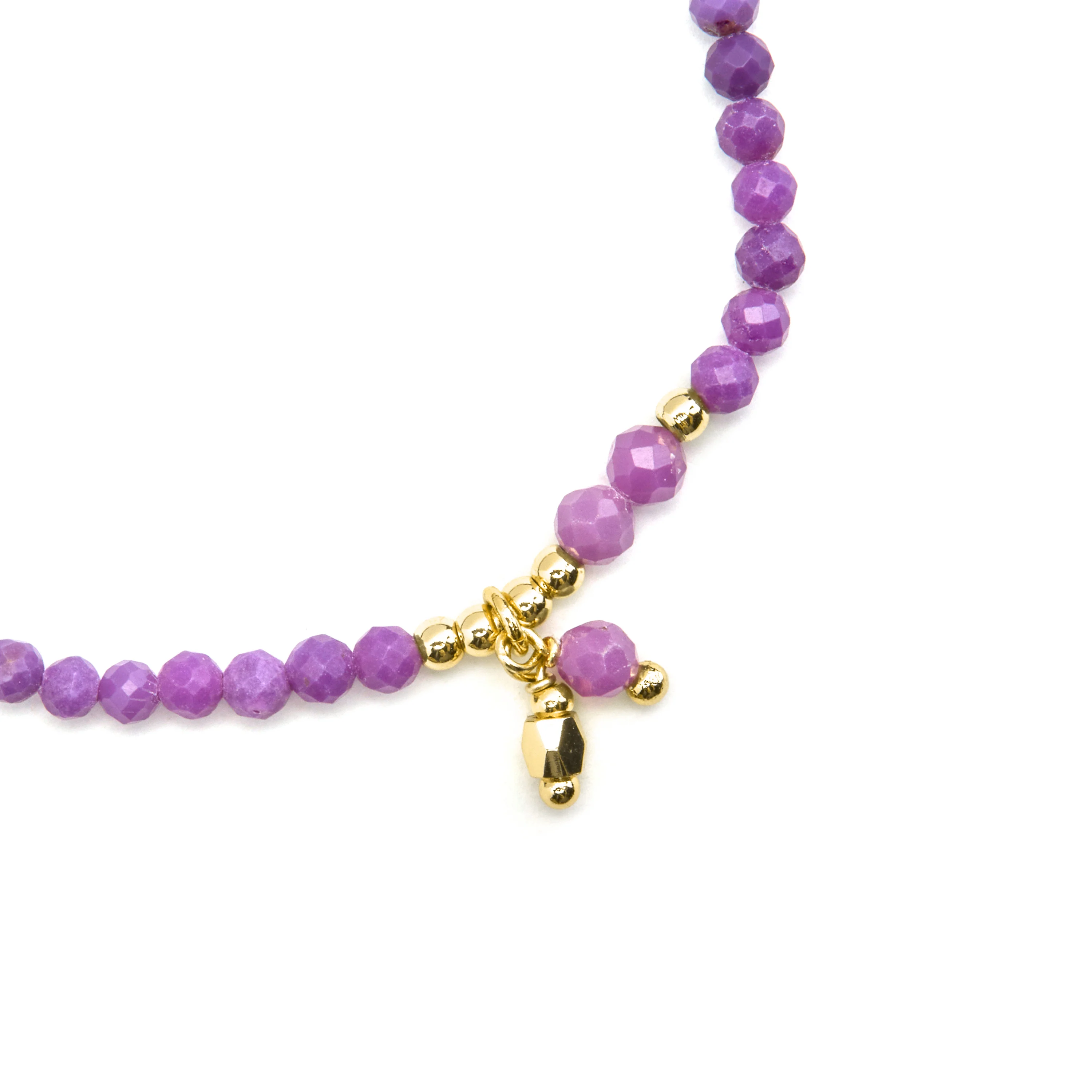 Pulsera de Plata de Ley 925 y Cristal Morado acabado oro 18k - Riccus - Image 5