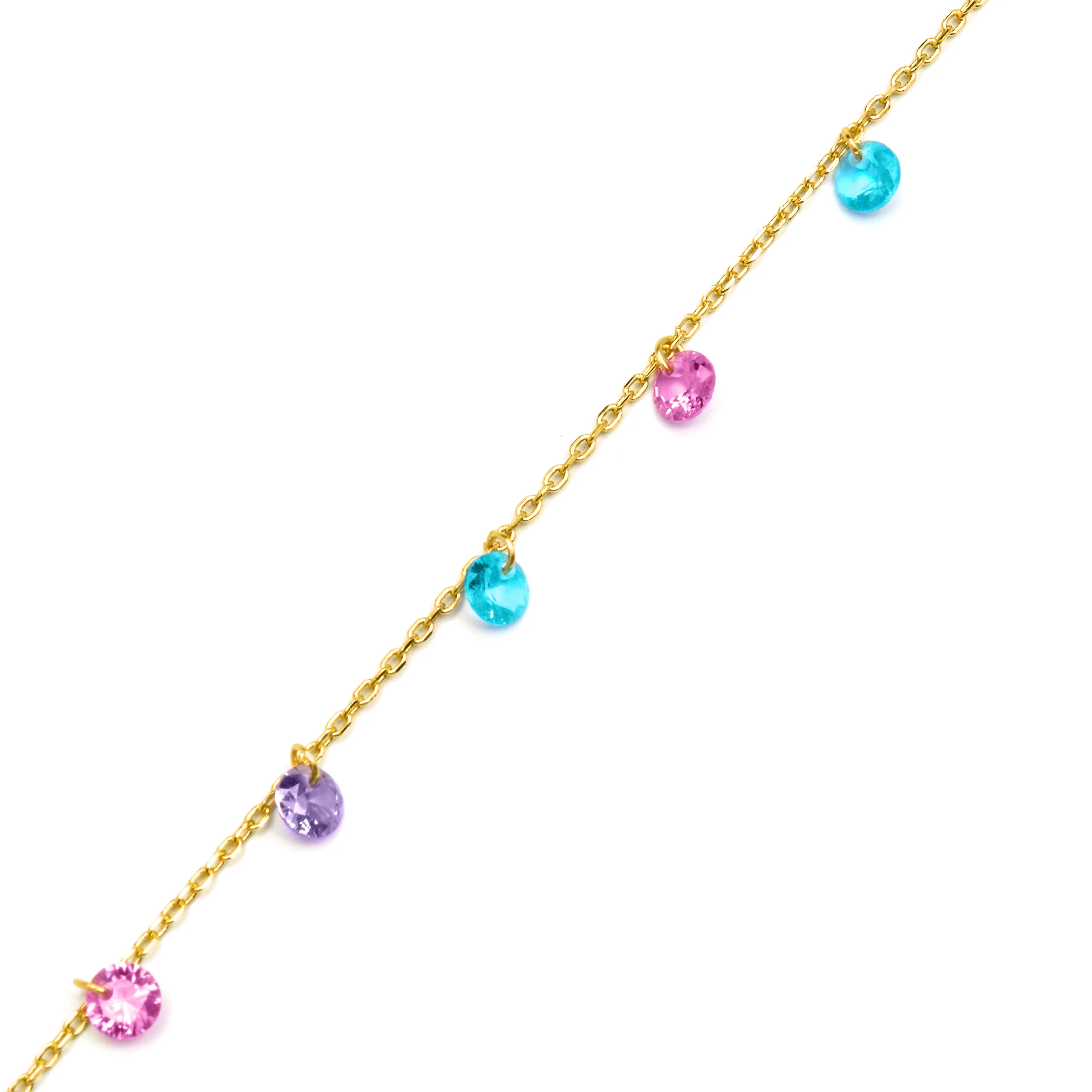 Pulsera de Plata de Ley 925 con Circonita Multicolor acabada en oro amarillo 18K - Rolcon - Image 5