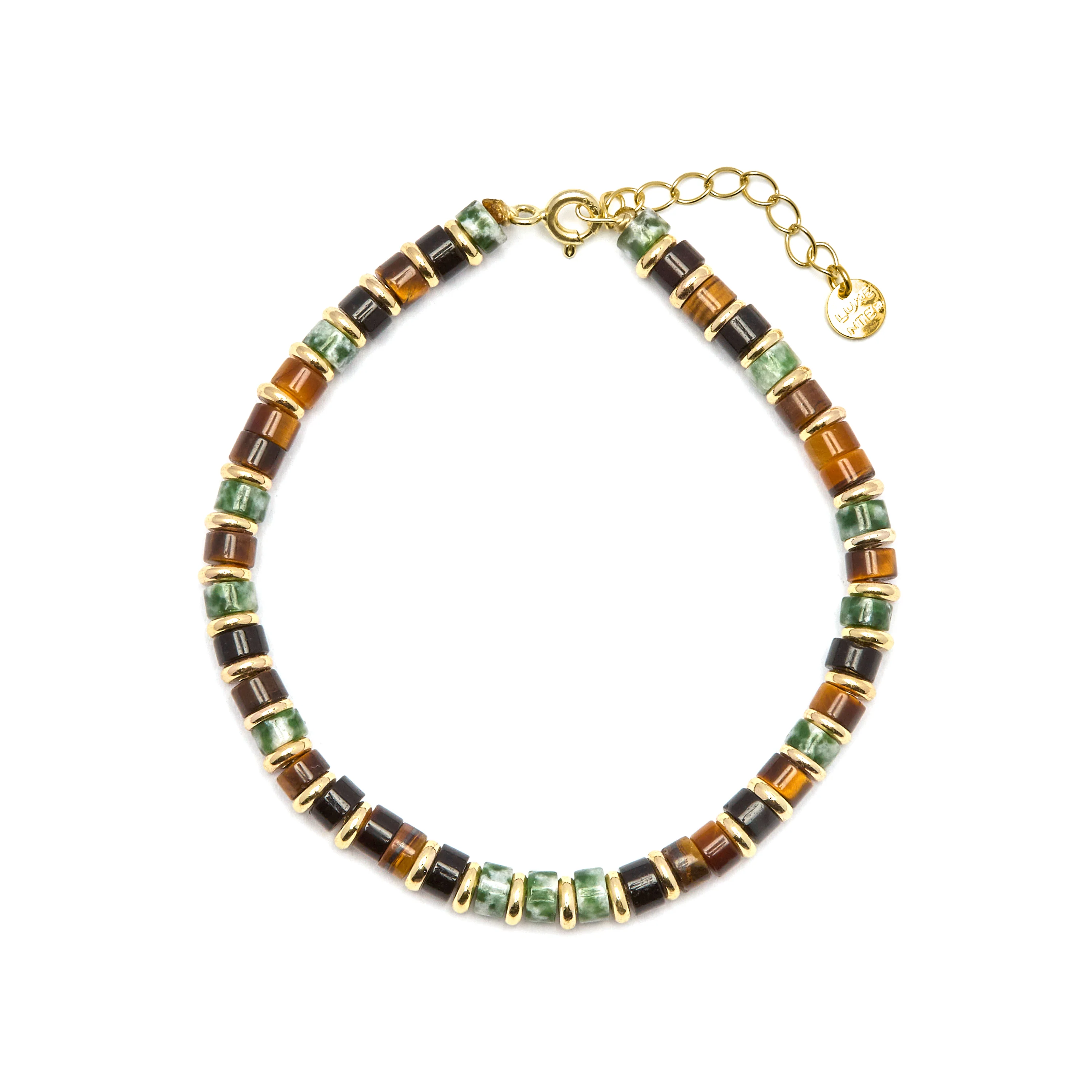 Pulsera de Plata de Ley 925 y Ojo de Tigre acabado oro 18k - Ryhu - Image 3