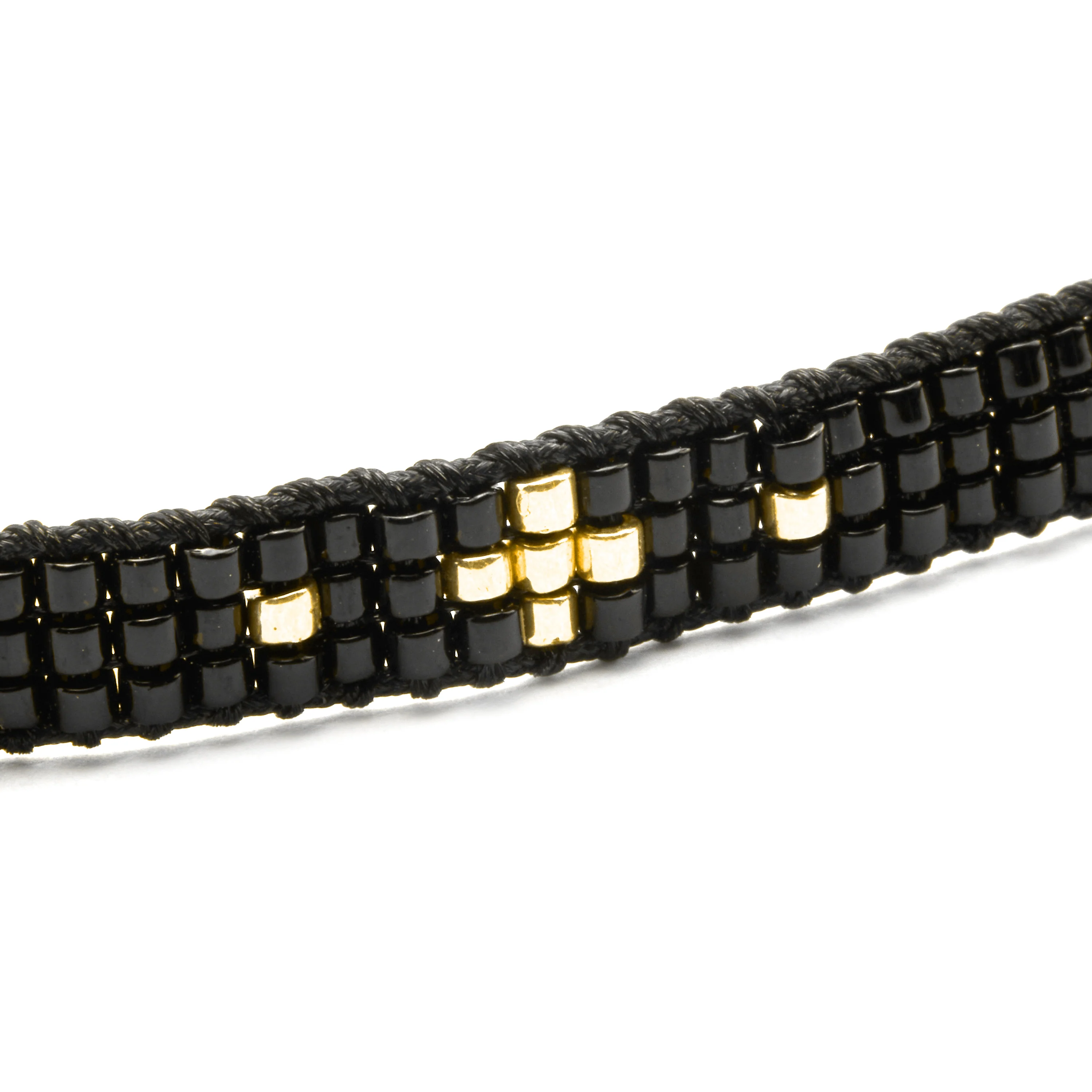 Pulsera con Cristal Negro acabado oro 18k - Sagruk - Image 5