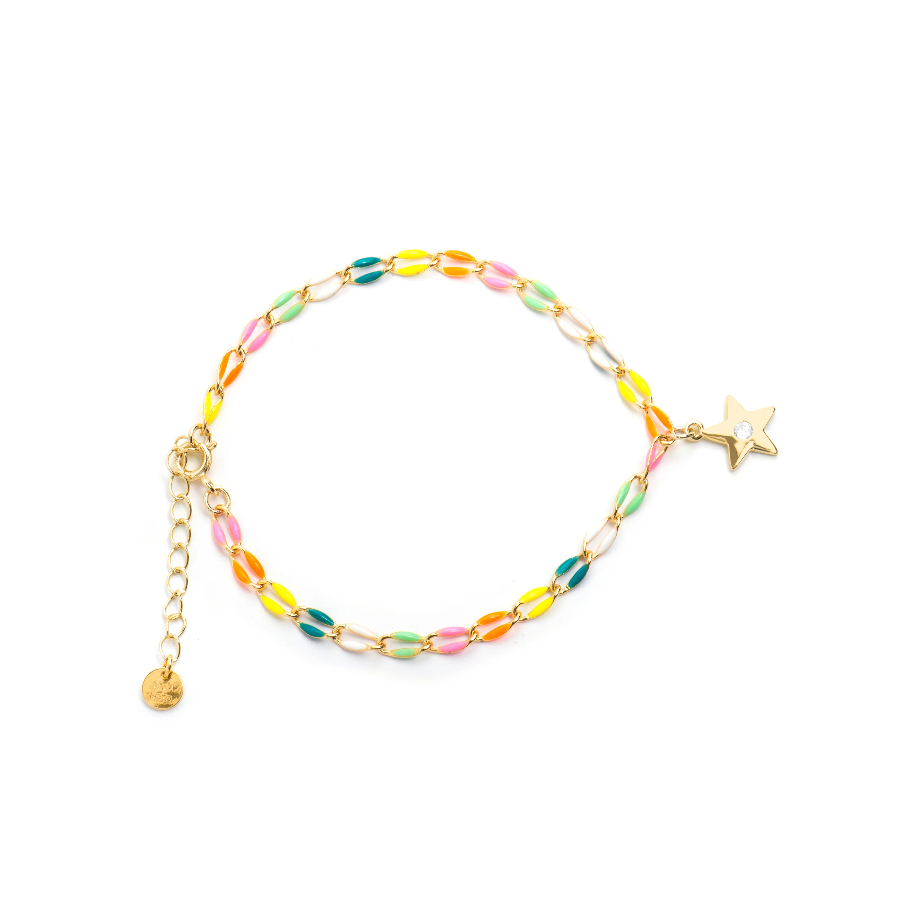 Pulsera de Plata de Ley 925 y Lacado Multicolor acabado oro amarillo de 18k - Saukha - Image 3