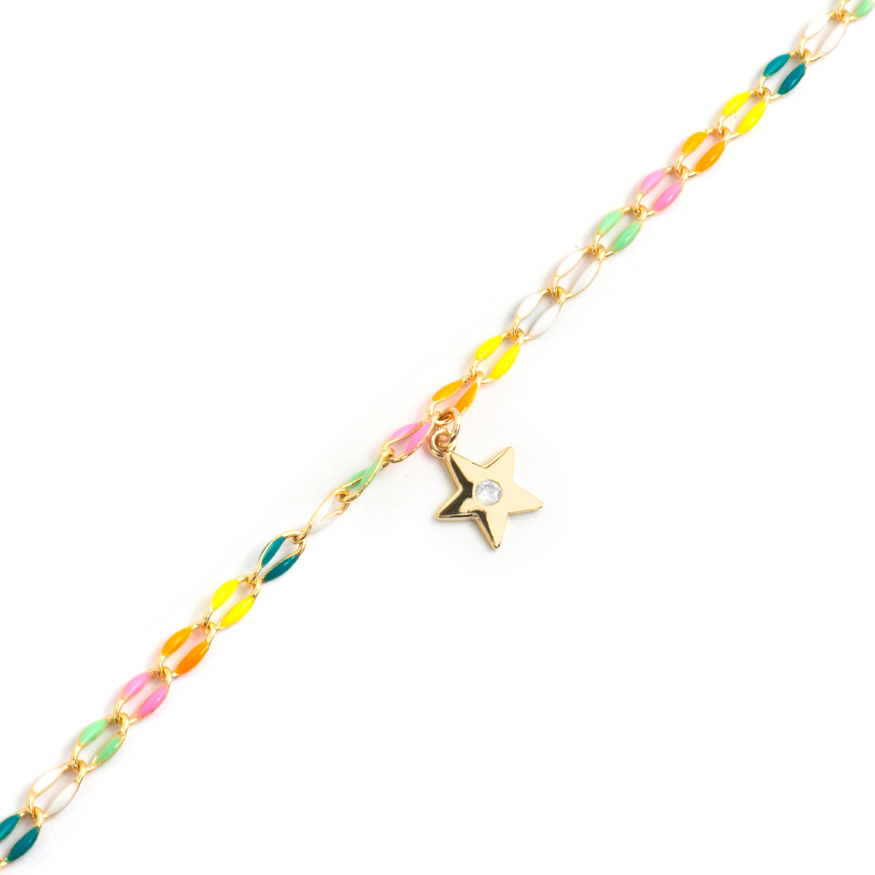 Pulsera de Plata de Ley 925 y Lacado Multicolor acabado oro amarillo de 18k - Saukha - Image 5