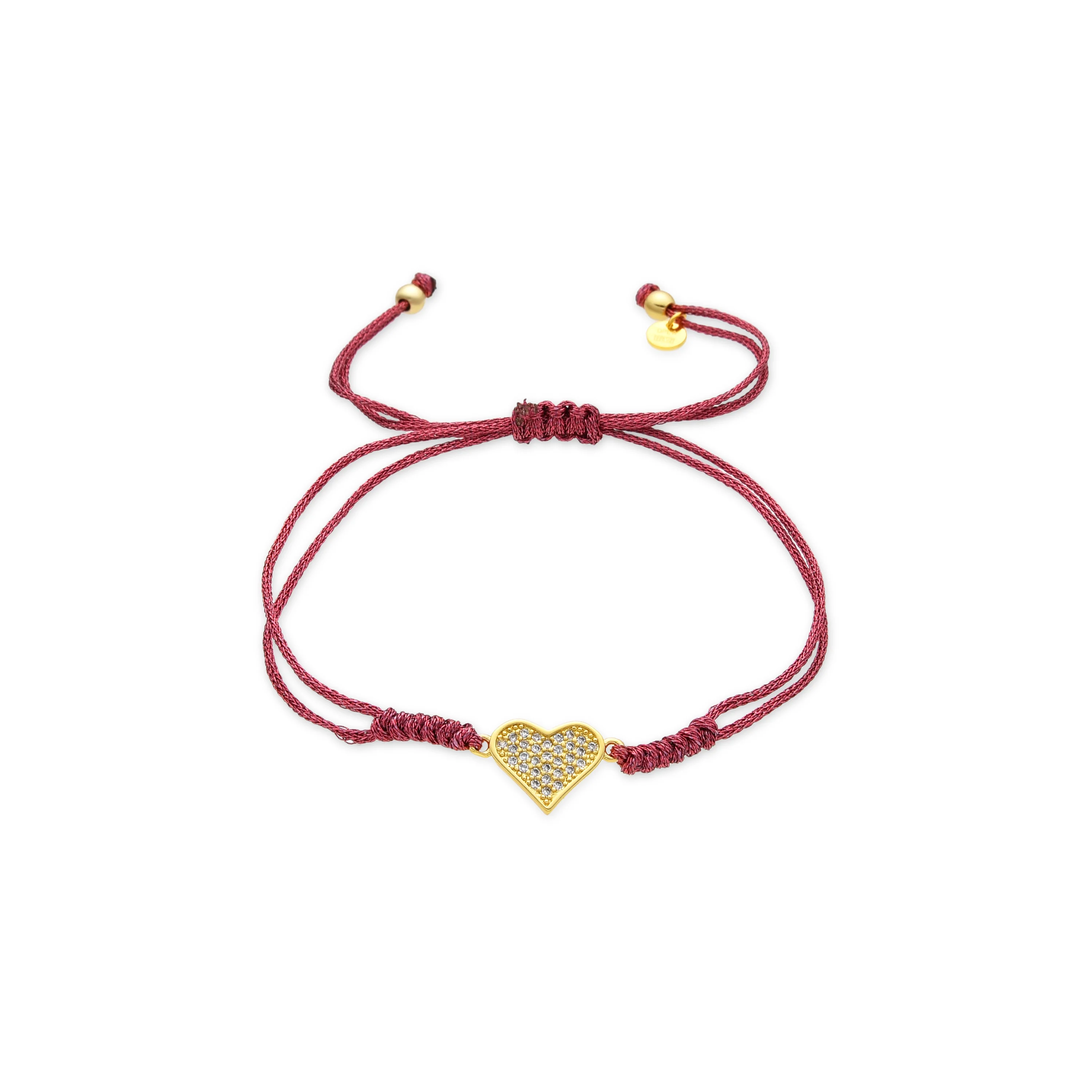 Pulsera acabado oro amarillo de 18k y Circonita Brillante - Heart