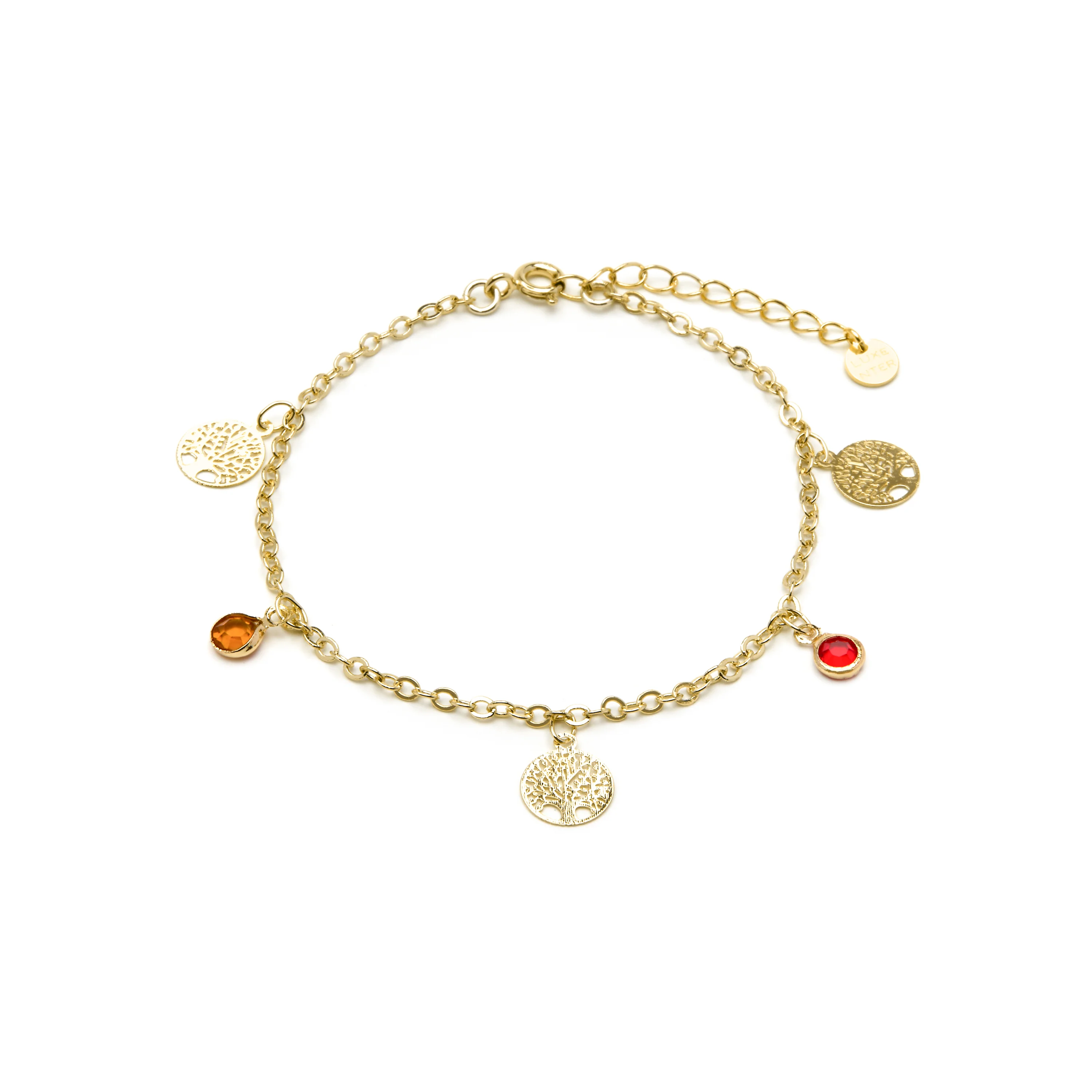 Pulsera de Plata de Ley 925 y Circonita Multicolor acabado oro amarillo de 18k - Shapio - Image 3