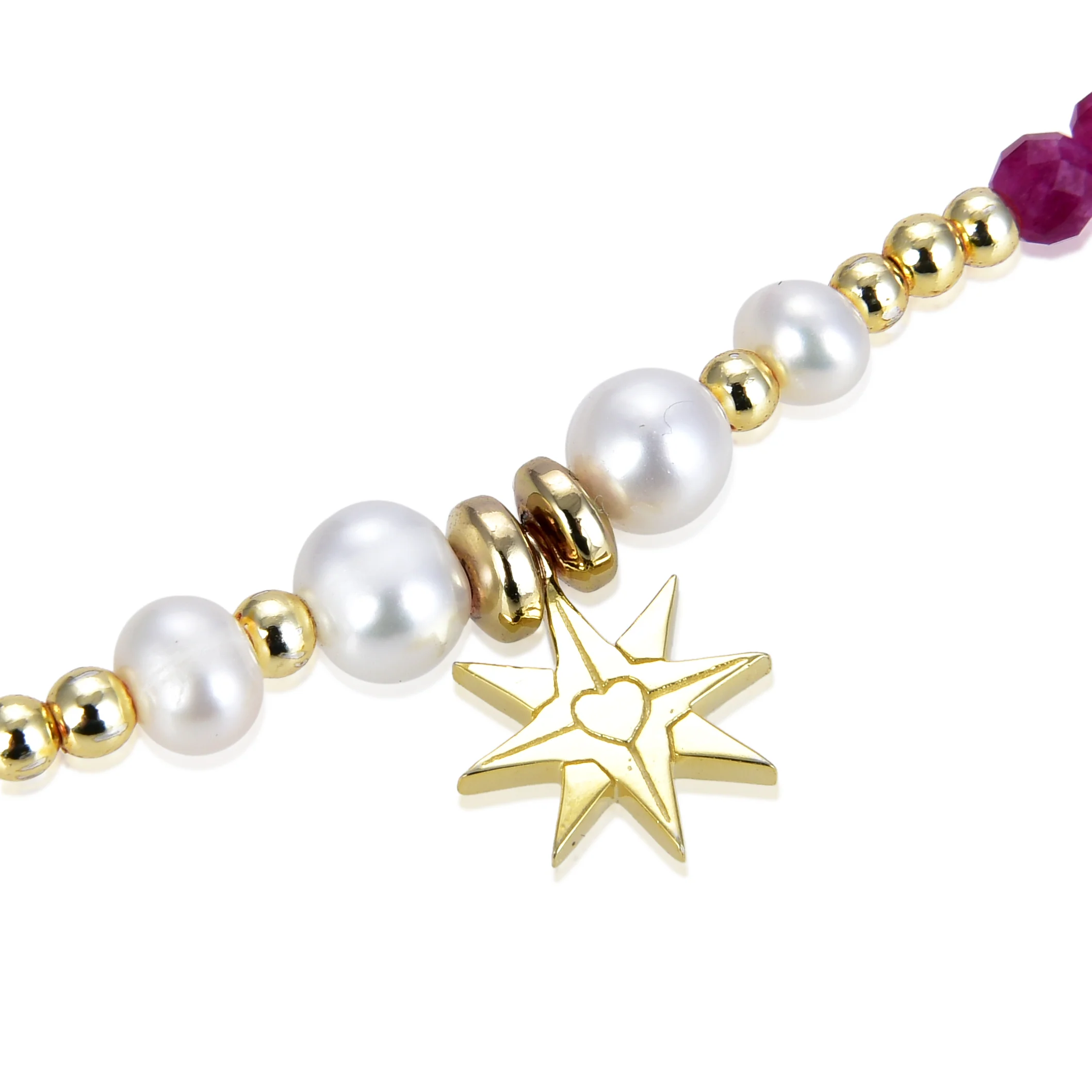 Pulsera de Plata de Ley 925 con Cristal Multicolor acabada en oro amarillo 18K - Shasha - Image 5