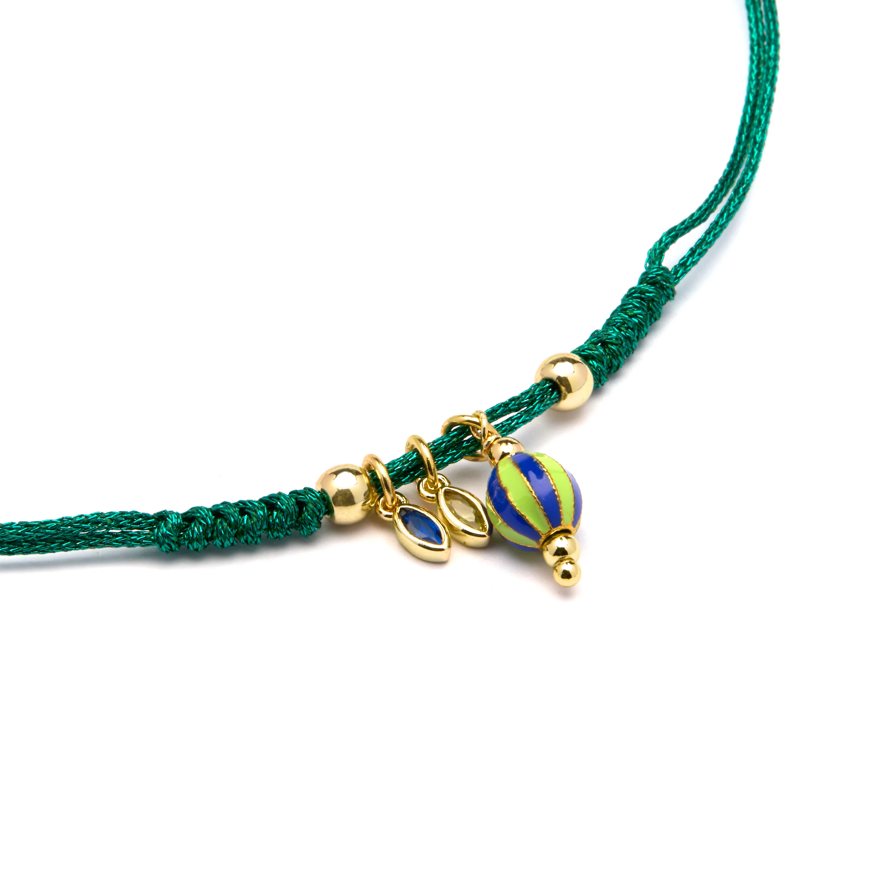 Pulsera de Plata de Ley 925 y Lacado Verde acabado oro amarillo de 18k - Shaylon - Image 5