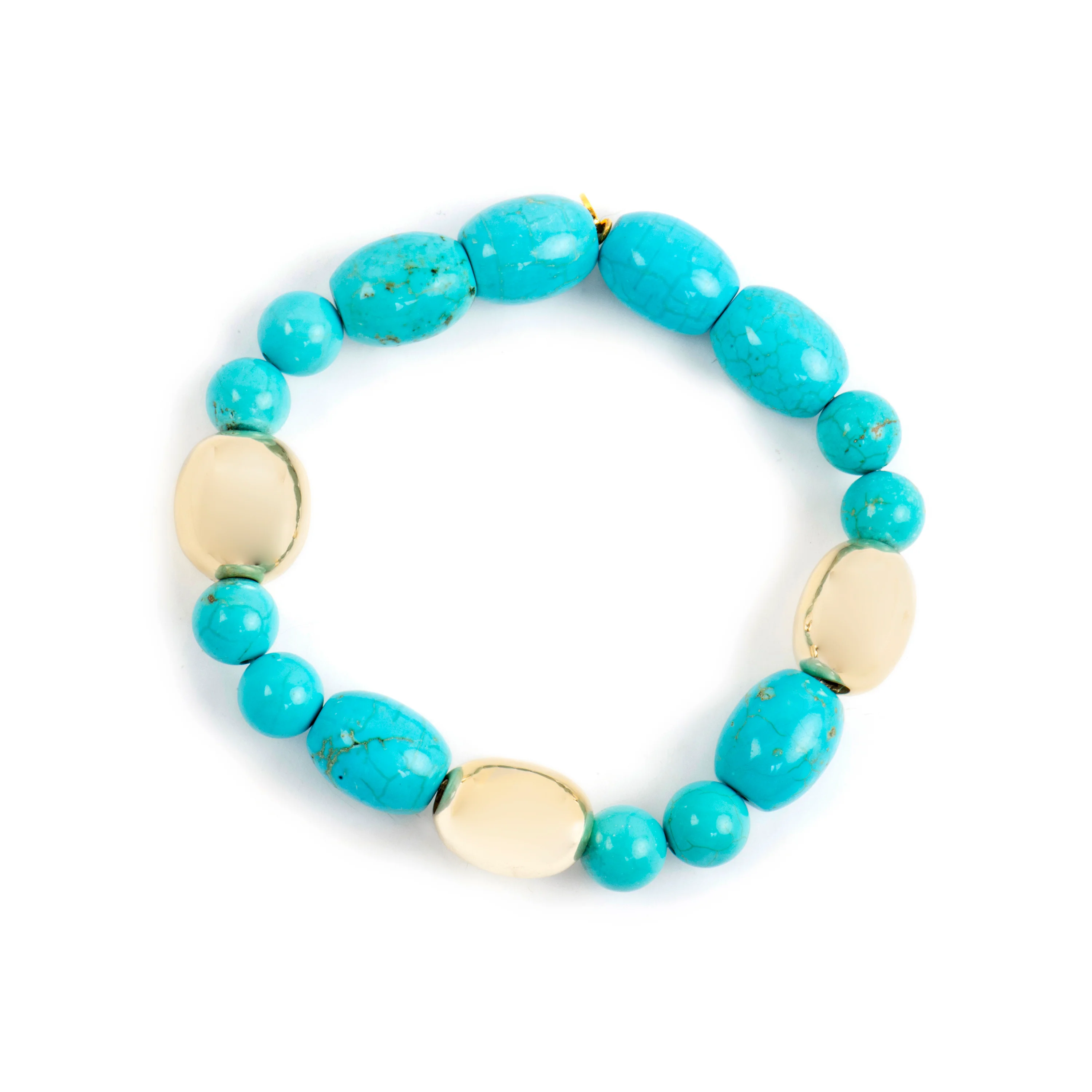 Pulsera de Plata de Ley 925 y Turquesa acabado oro amarillo de 18k Shyra - Image 3